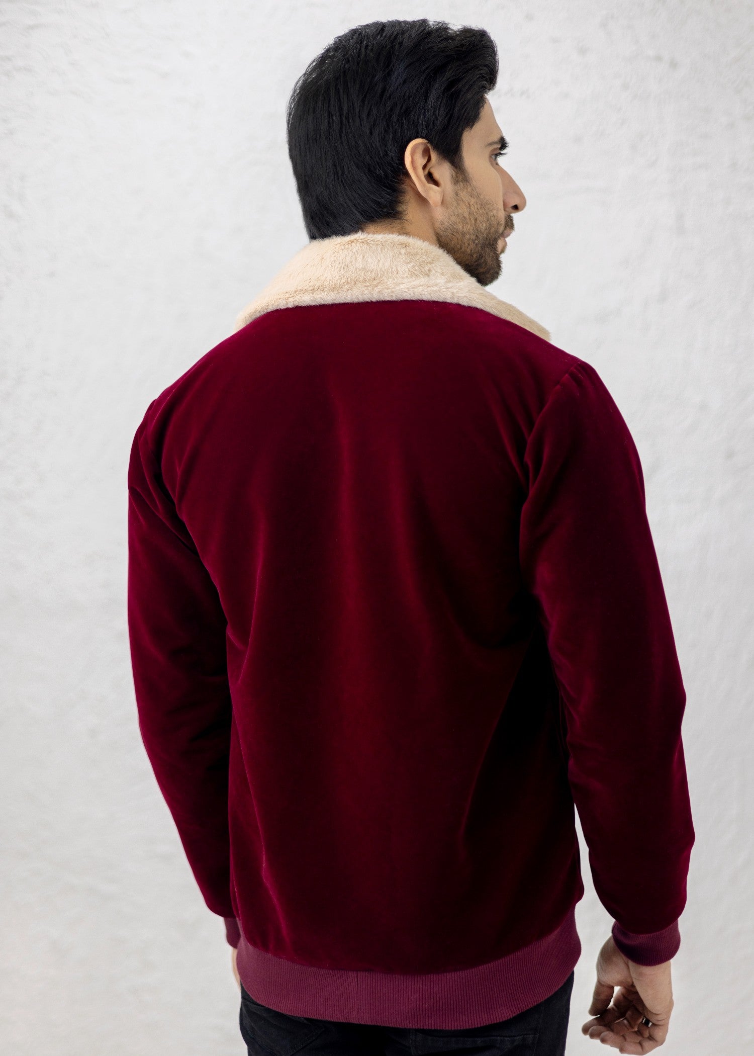 velvet Jacket in Maroon