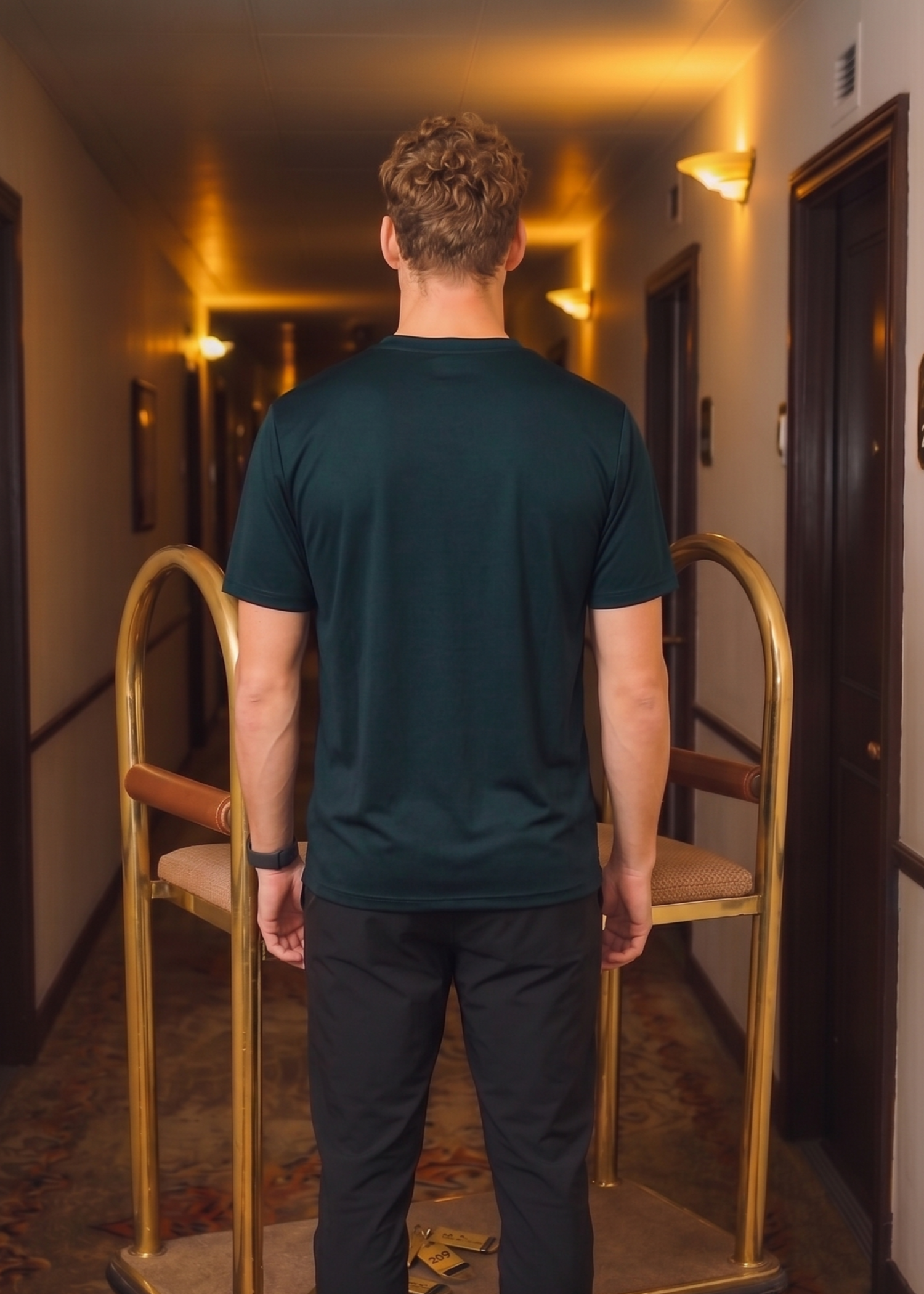 cotton T Shirt in Dark green