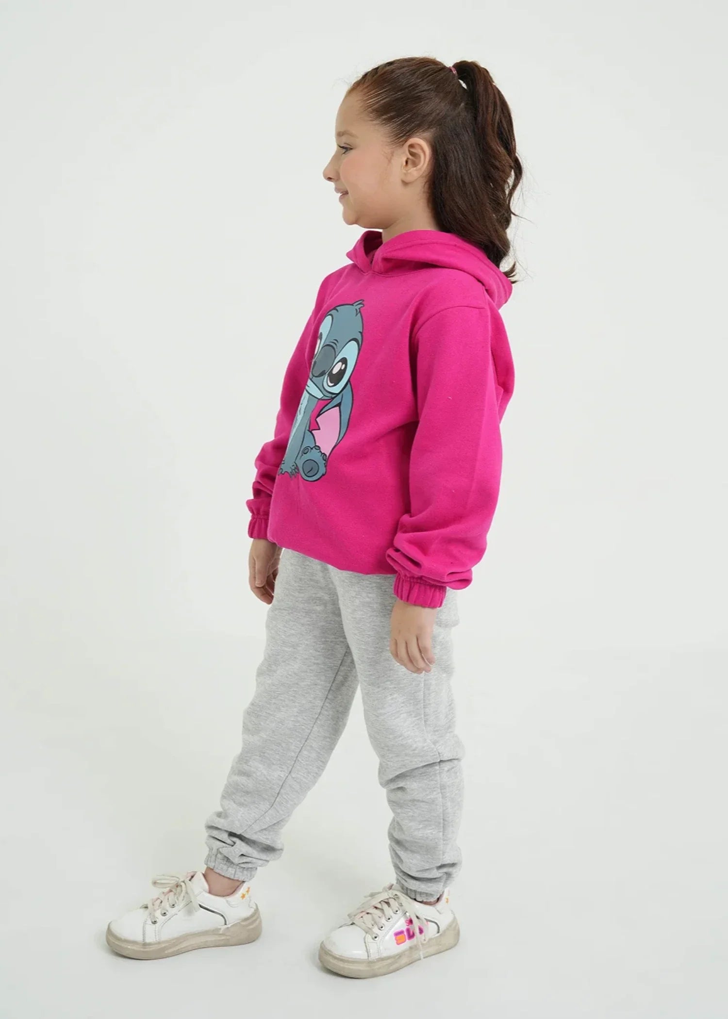 fleece Tracksuit in Hot pink, pastel grey