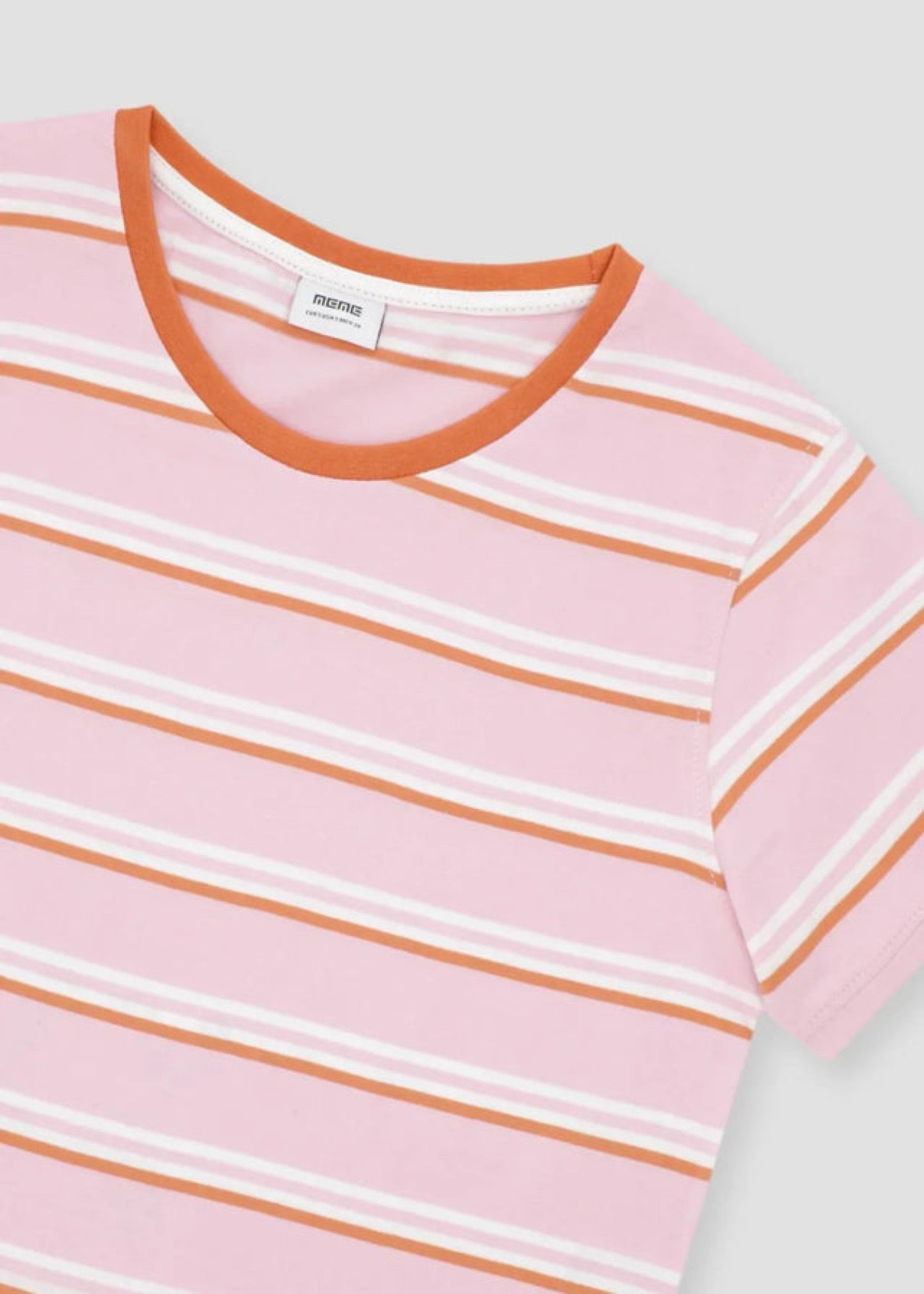 cotton T Shirt in Pink, red, white