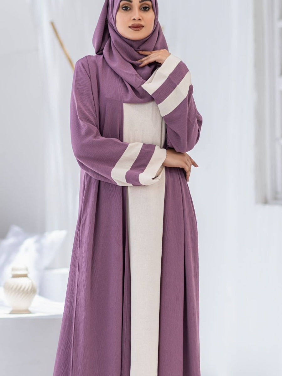 polyester Abaya in Lavender