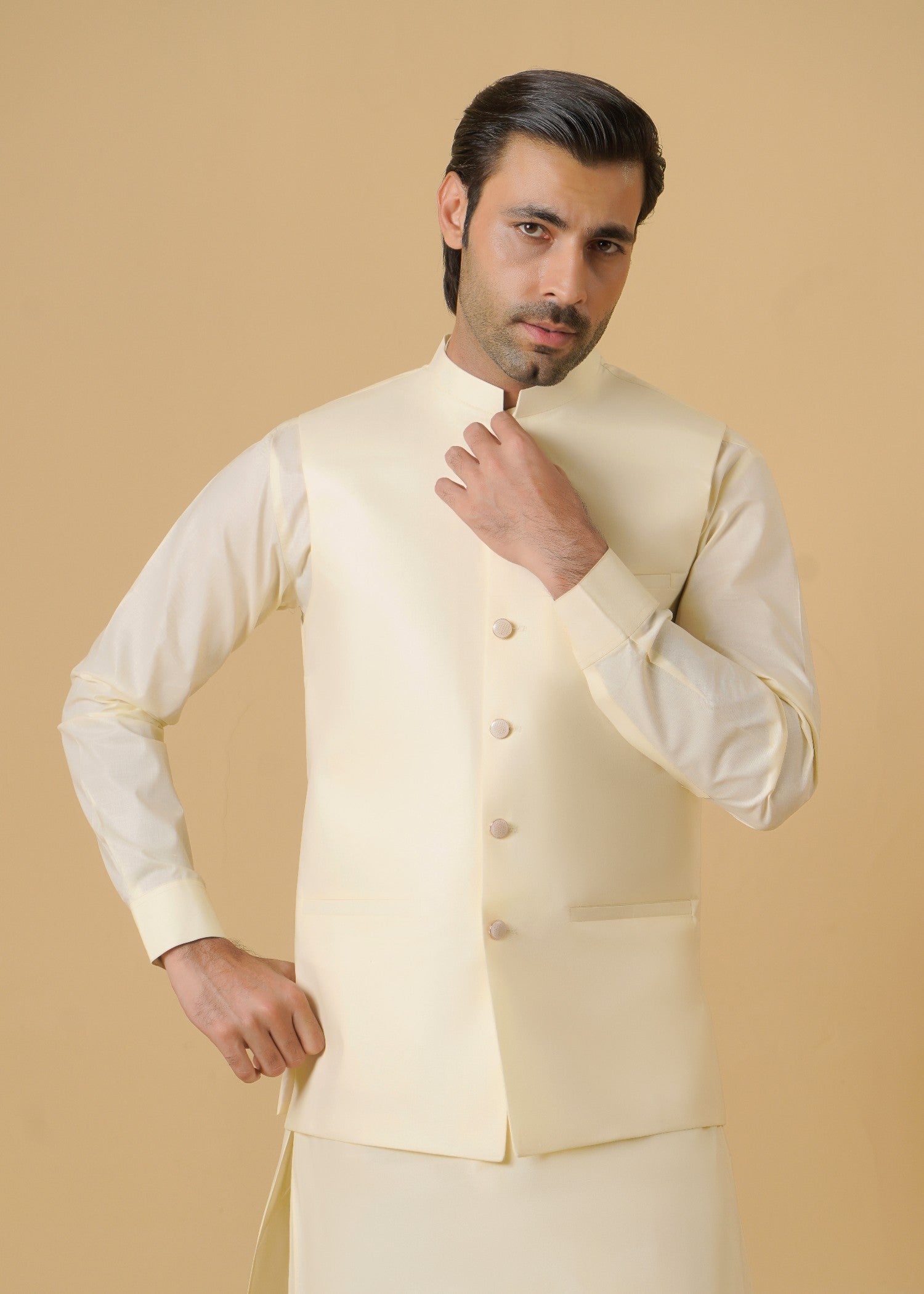 cotton Waistcoat in Cream