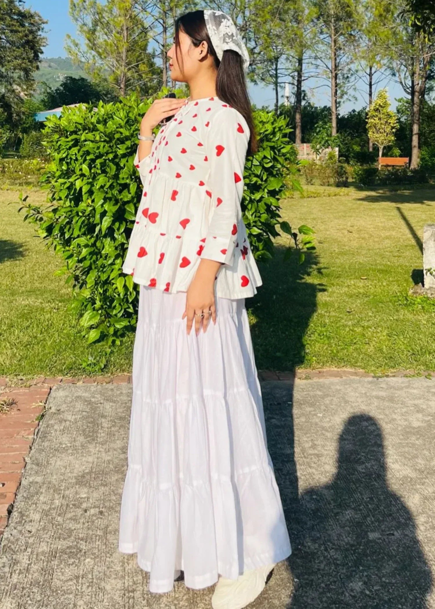 cotton Skirt in White