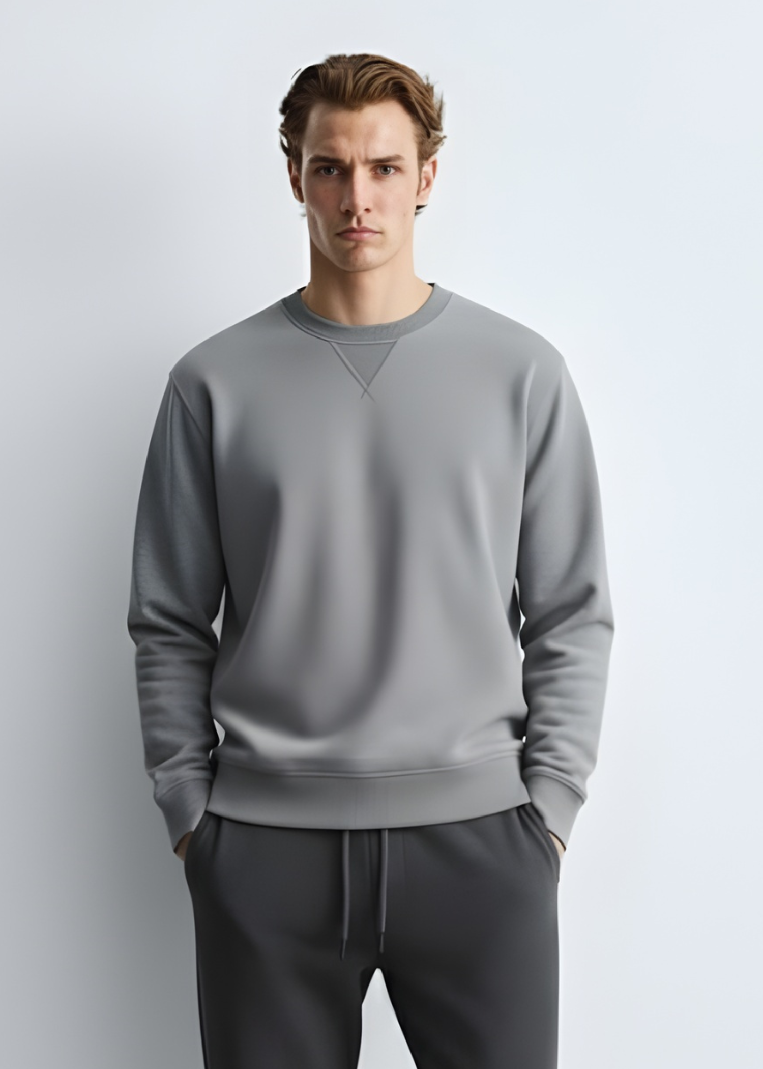 fleece Sweatshirt in Light grey by Ecowears.Pk