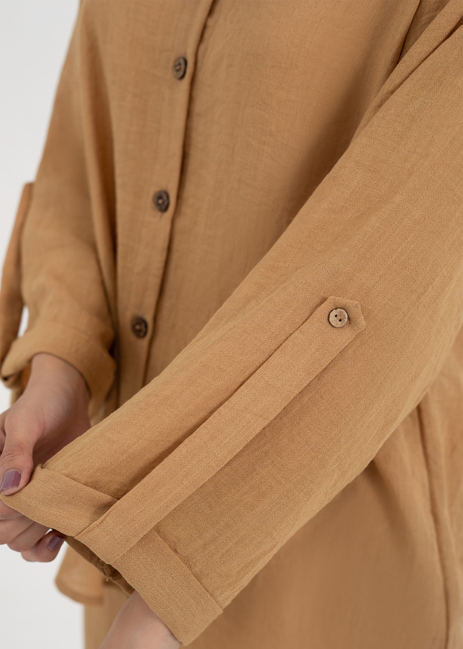 cotton Co Ord Sets in Camel brown
