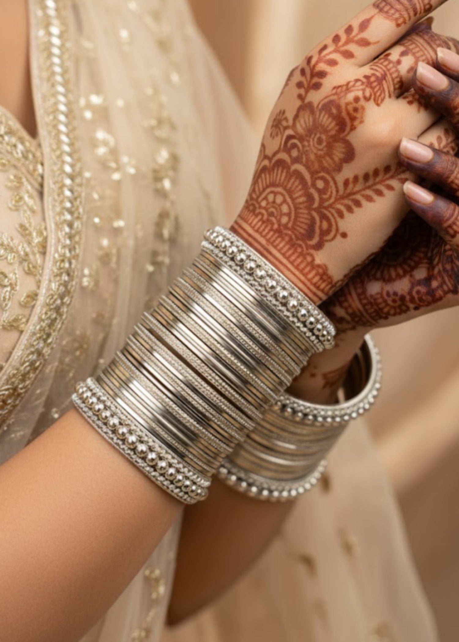 Bangles in Silver Color by - Trendy Women Bangles YKK0914