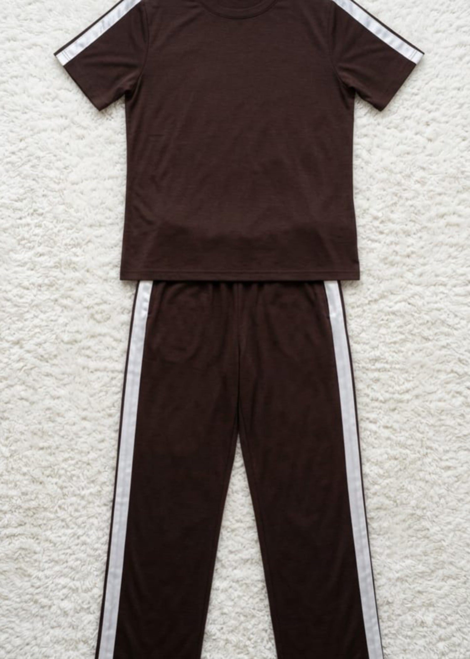 interlock knit Tracksuit in Dark brown