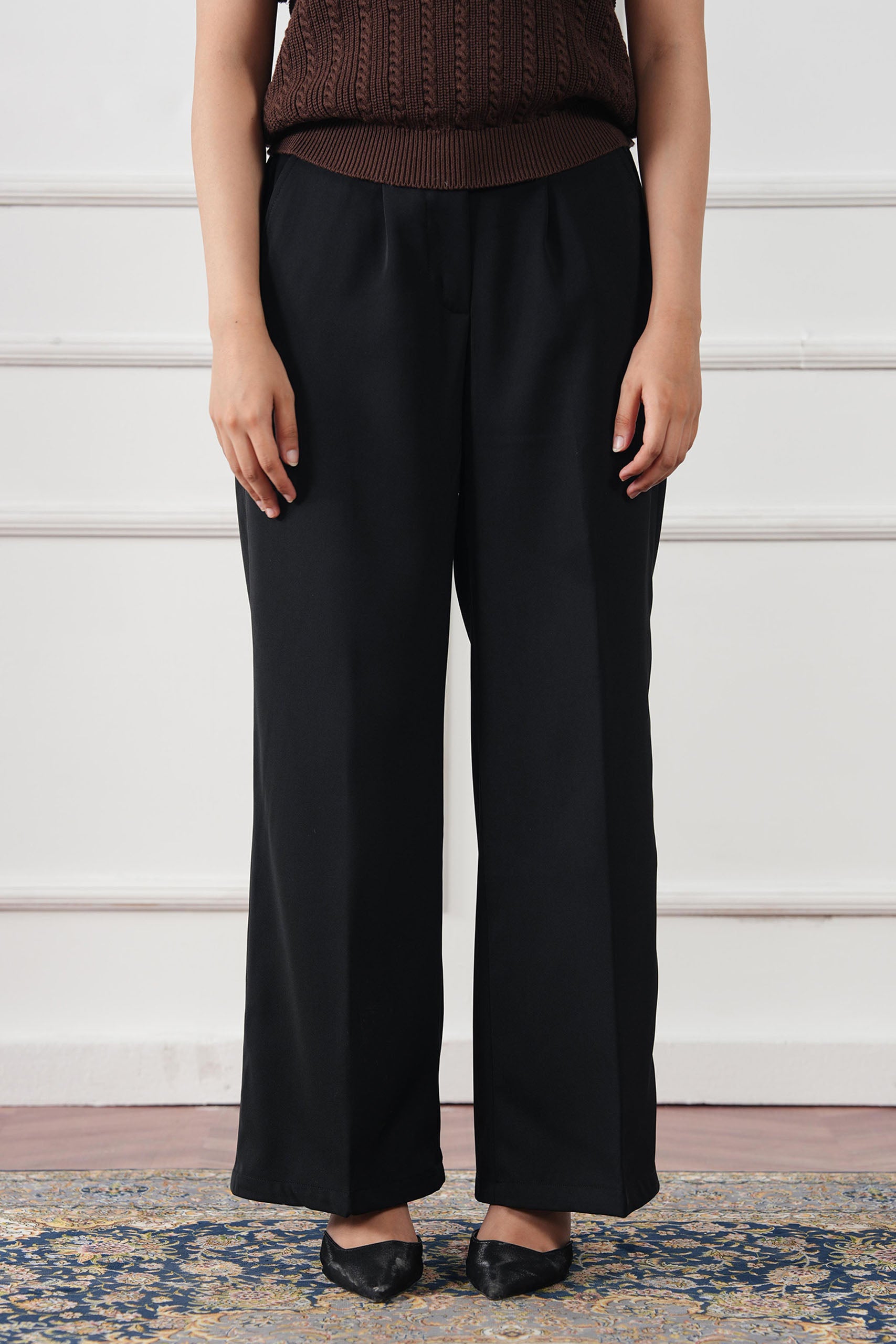 polycotton Pants in Jet black