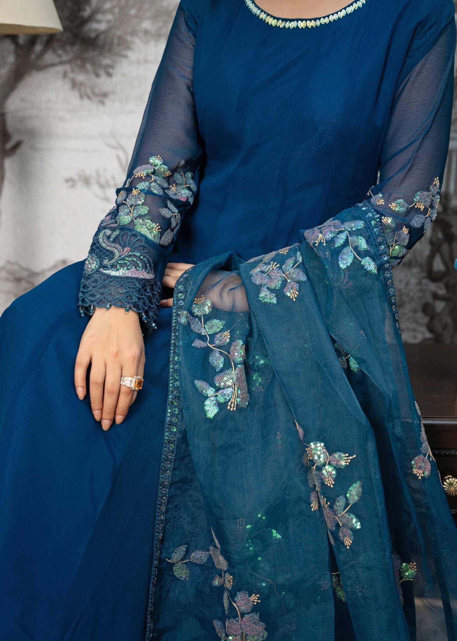chiffon Maxi in Teal