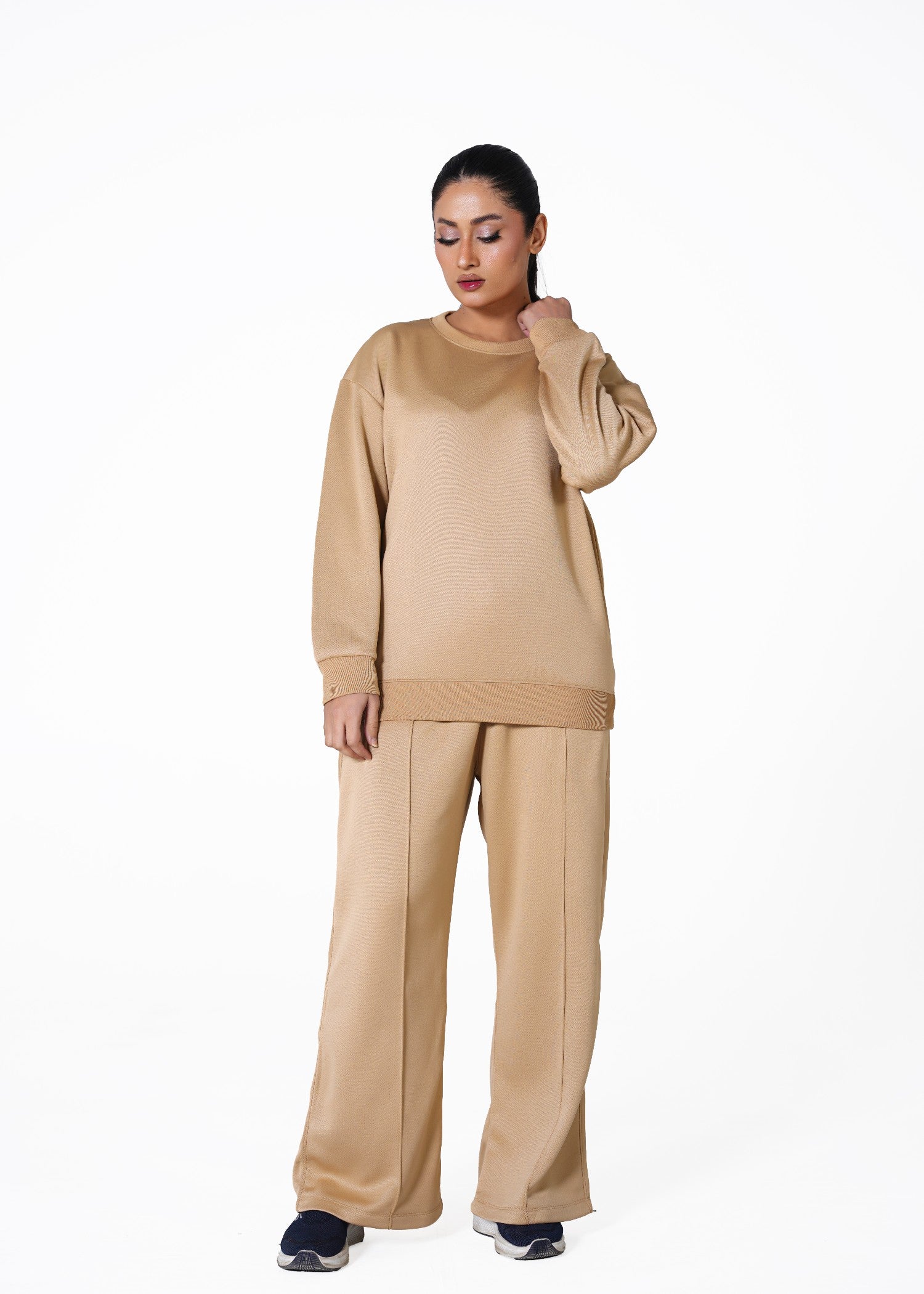 fleece Tracksuit in Camel brown
