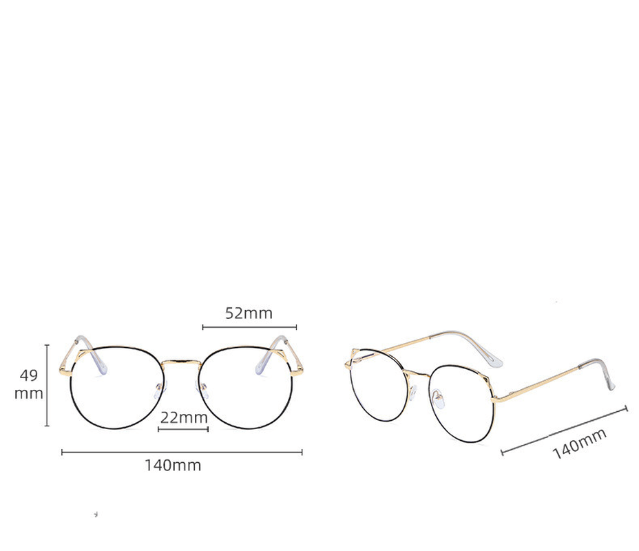Stylish Women's Anti-Blue Light White Flat Mirror Glasses for Eye Protection