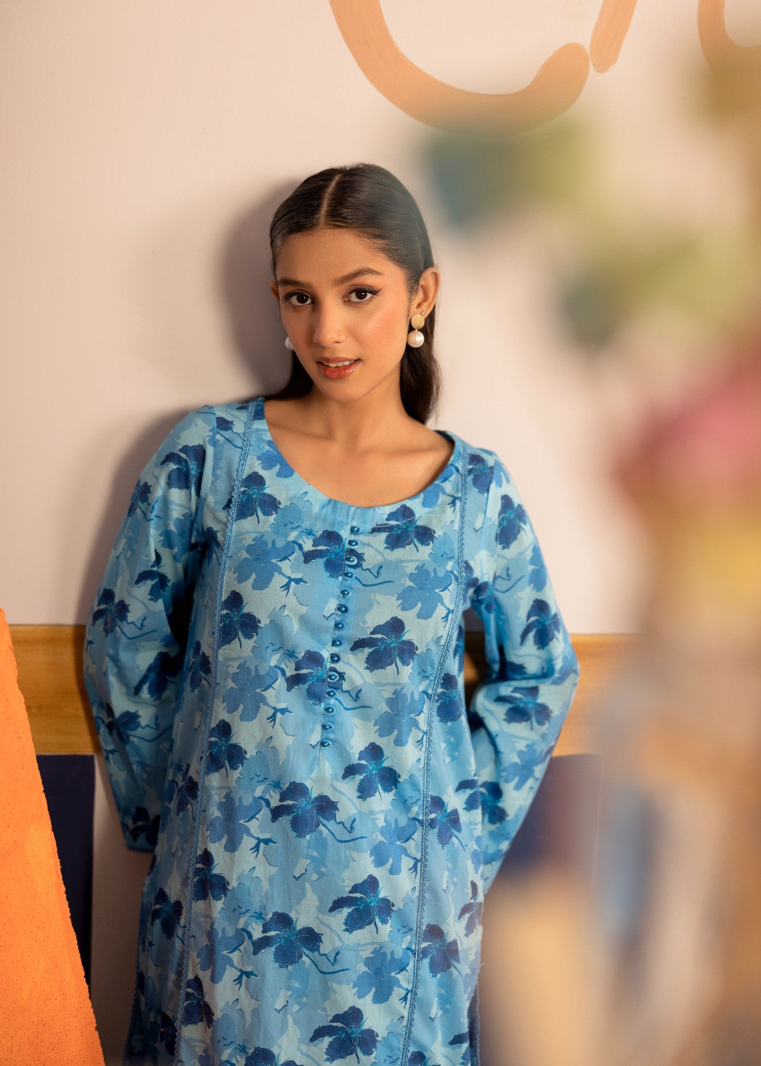 lawn Co Ord Sets in Sky blue, powder blue