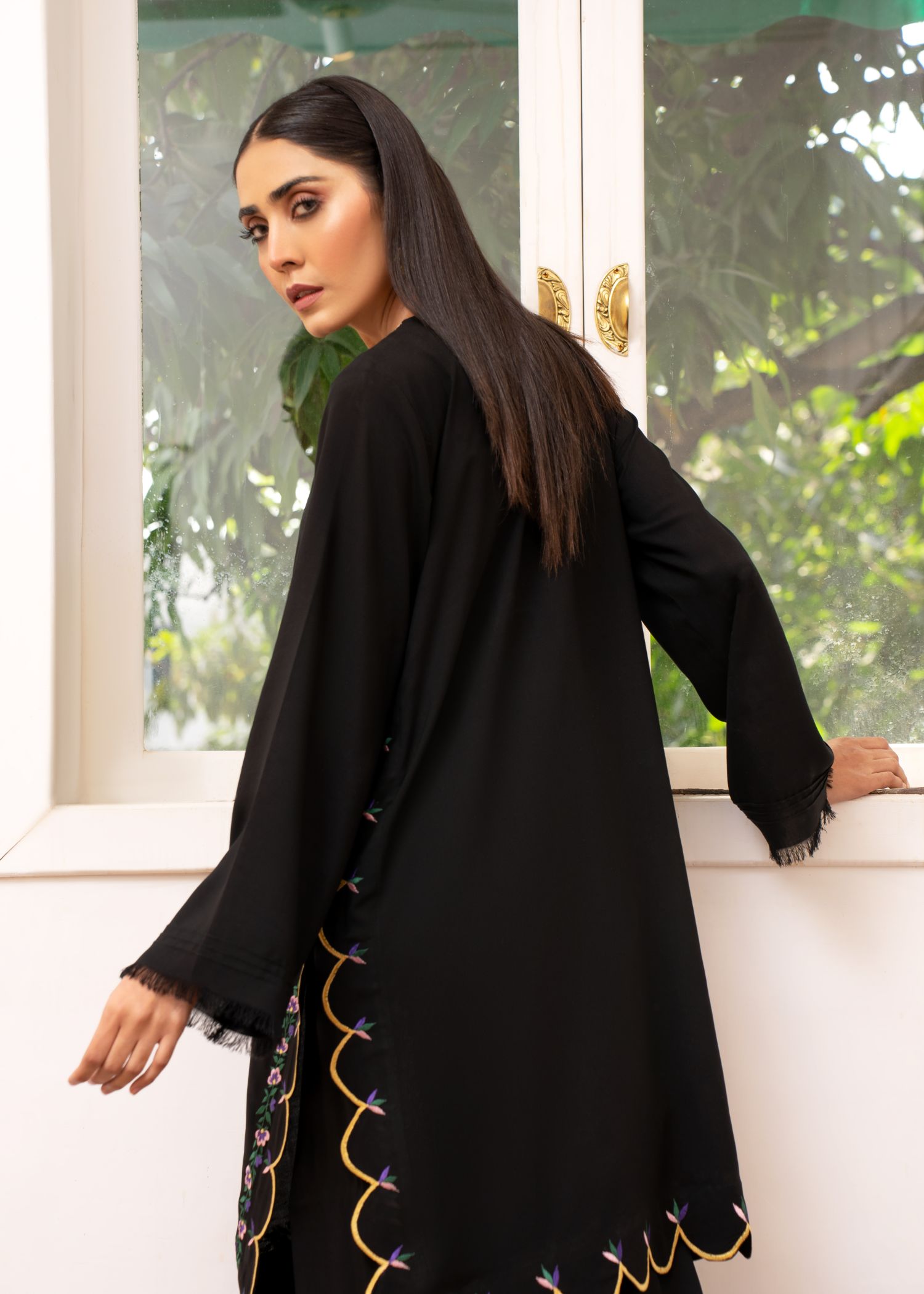 cotton Kurta Set in Black