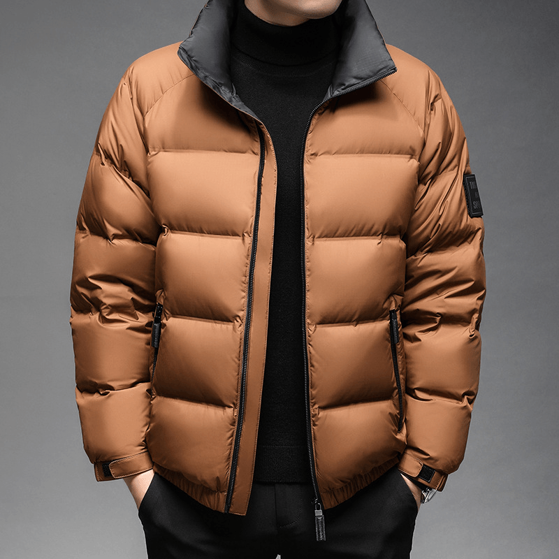 Men'S Polyester Loose Solid Color Short Jacket