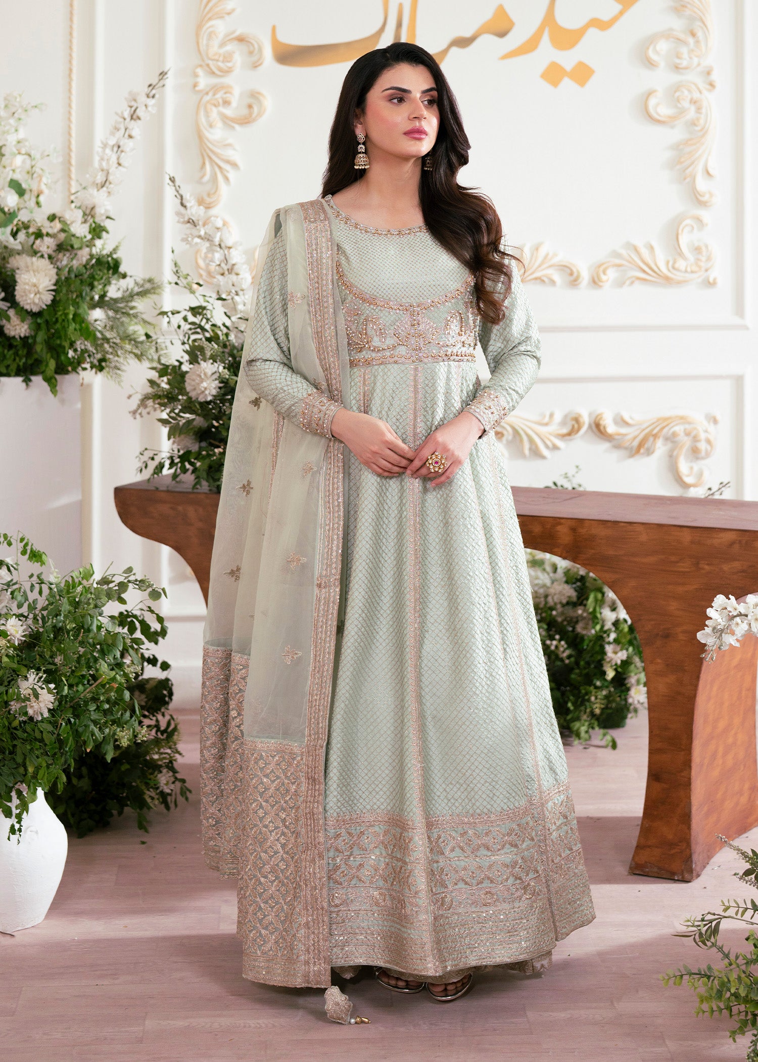 silk Maxi in Mint green