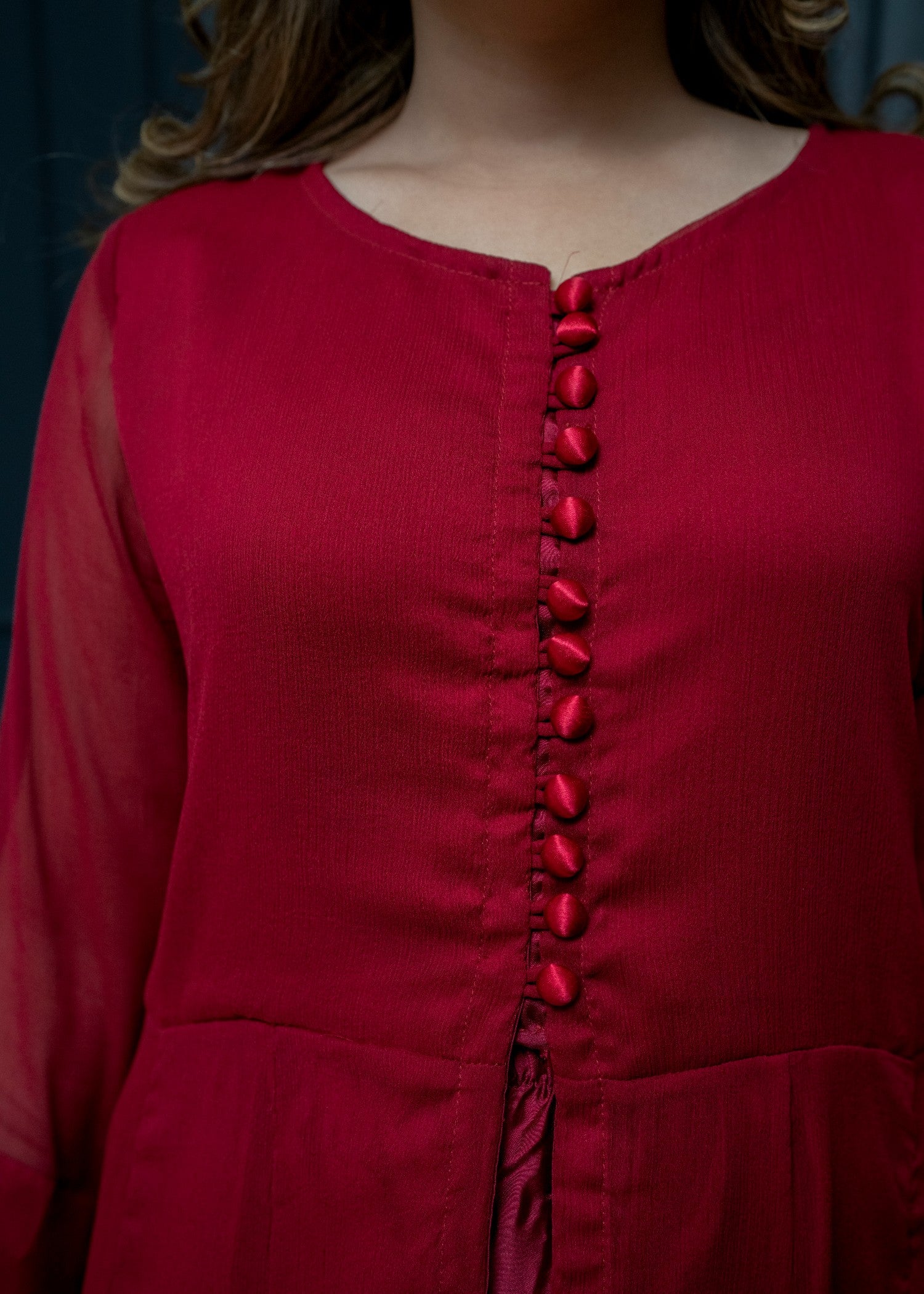chiffon Maxi in Crimson