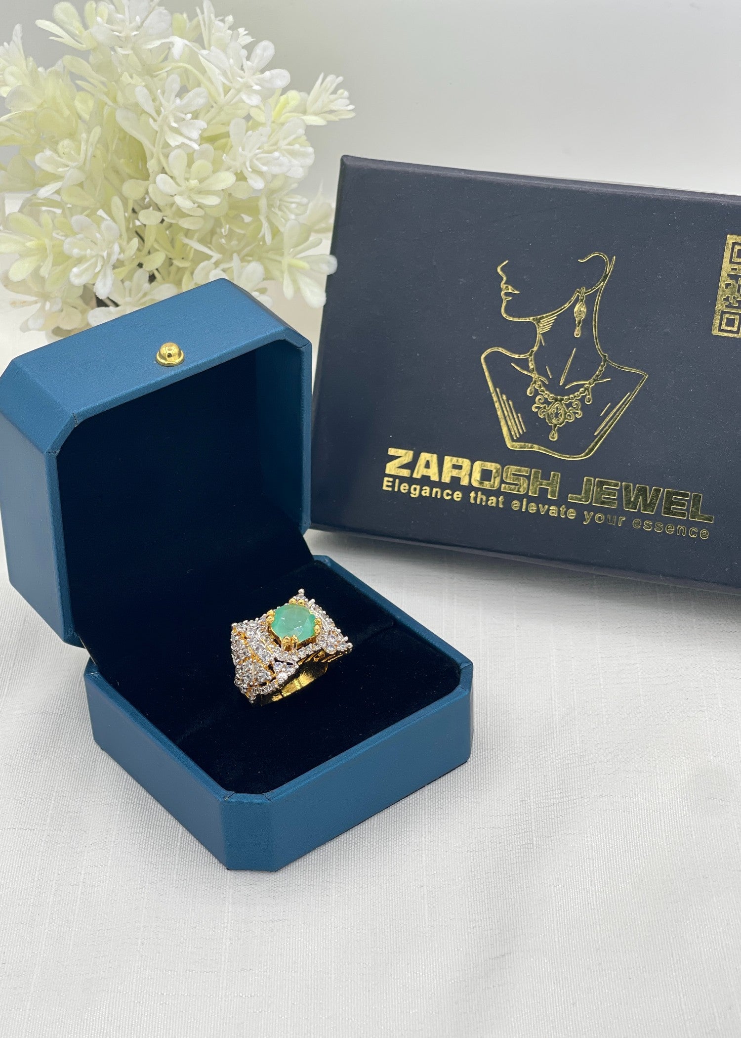 Ring in Mint green Color by - Trendy Women Ring WOJ2648