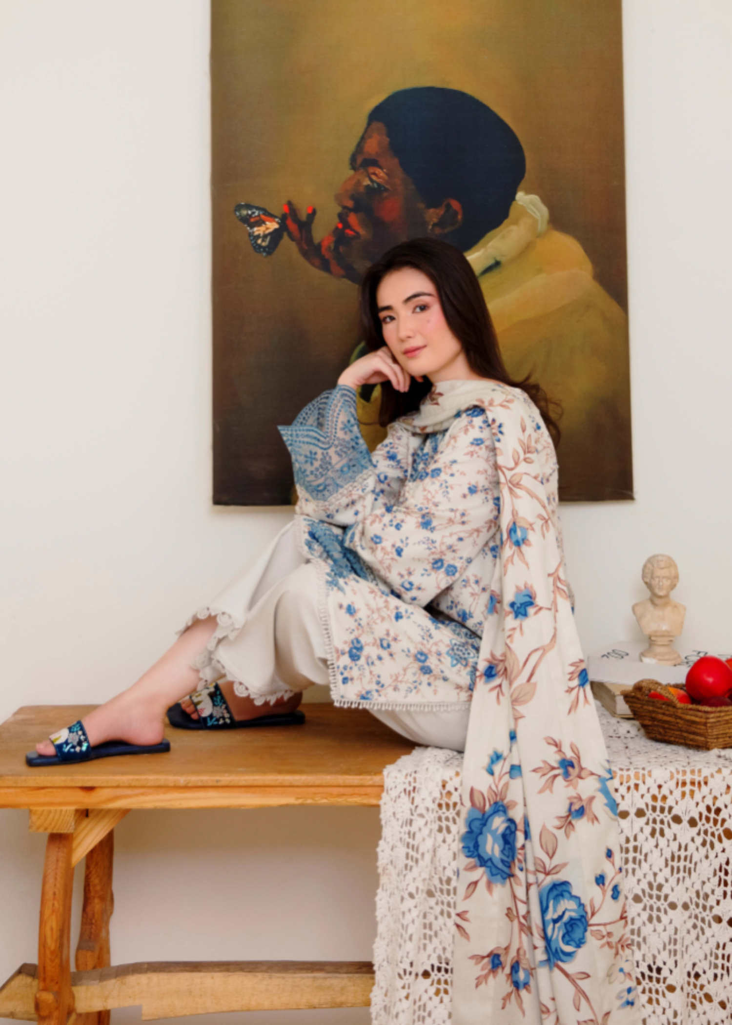 karandi Kurta Set in Alabaster