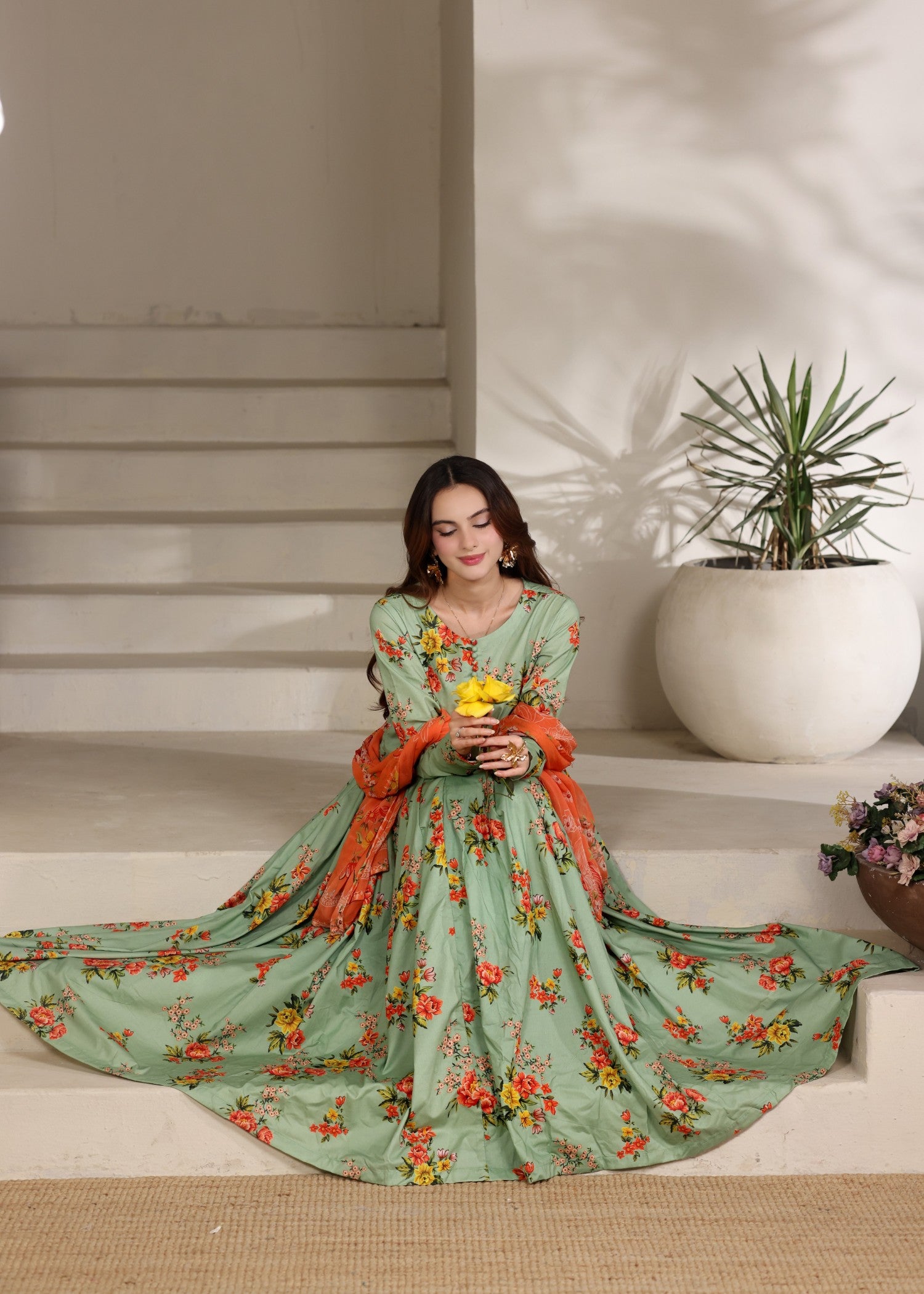 lawn Maxi in Emerald green