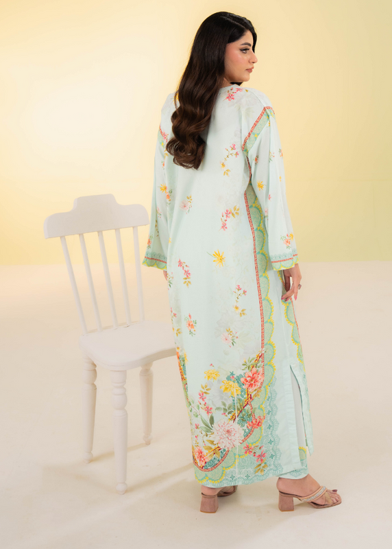 poly lawn Kaftan in Pastel green
