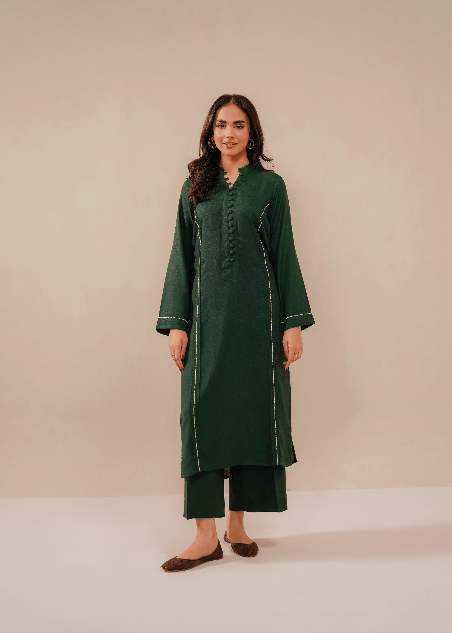 silk karandi Co Ord Sets in Dark green