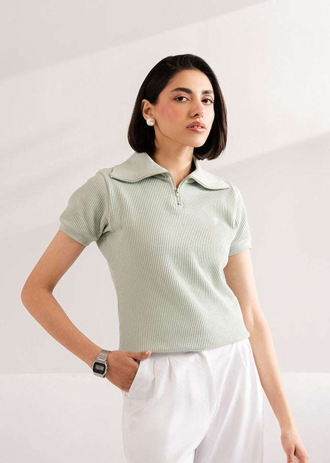 cotton Polo Shirt in Mint green