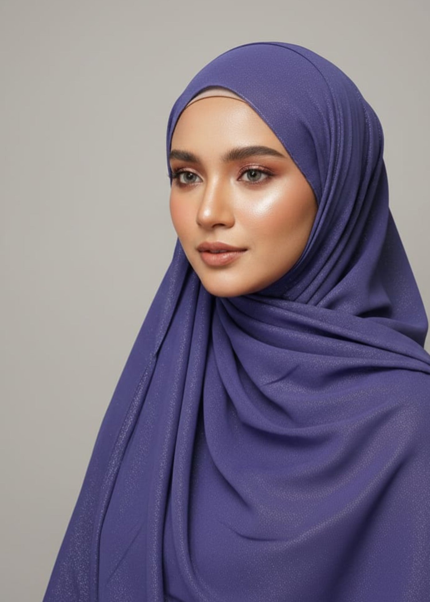 georgette Hijab in Royal purple