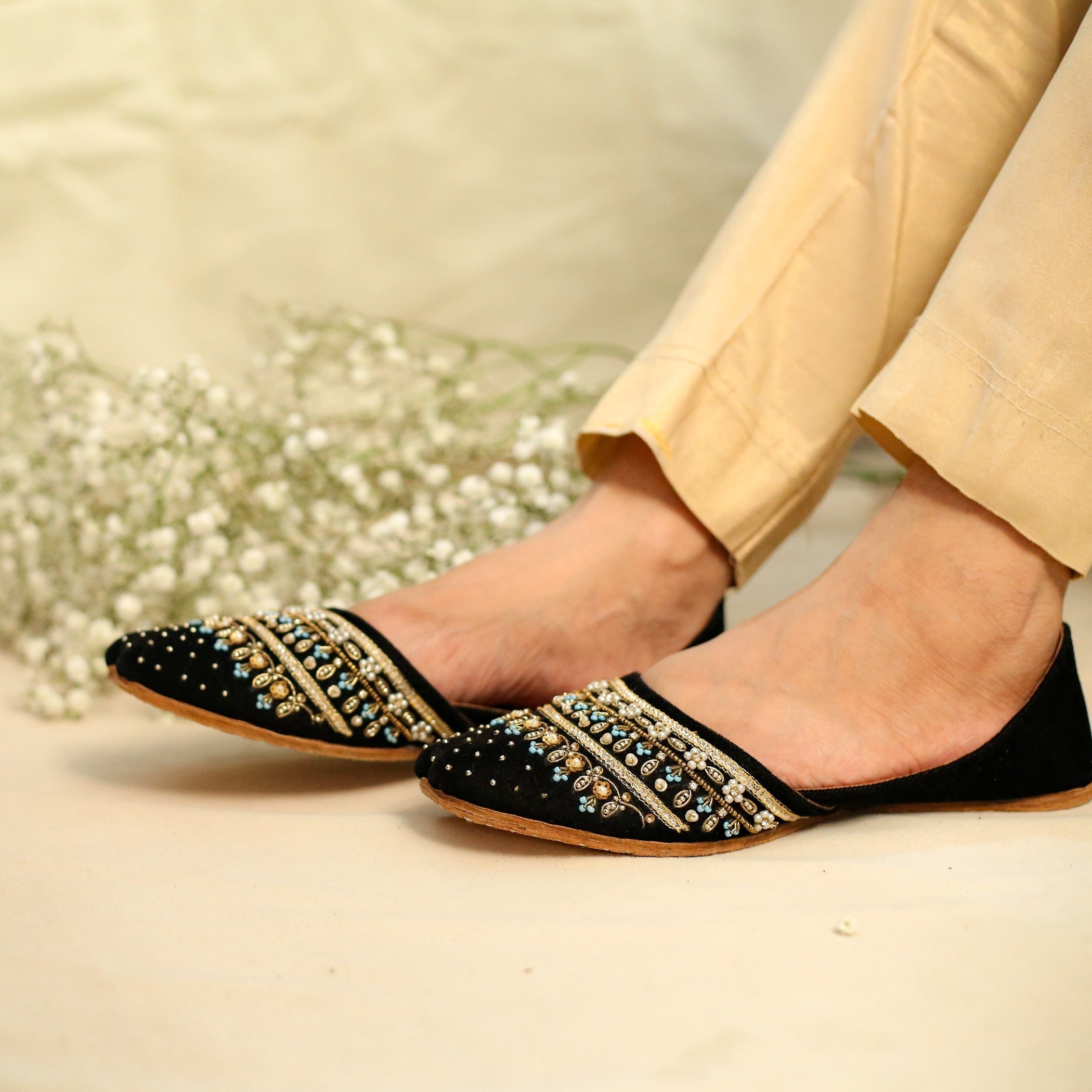 Khussa in Black by - High Quality Women Khussa KAA1986