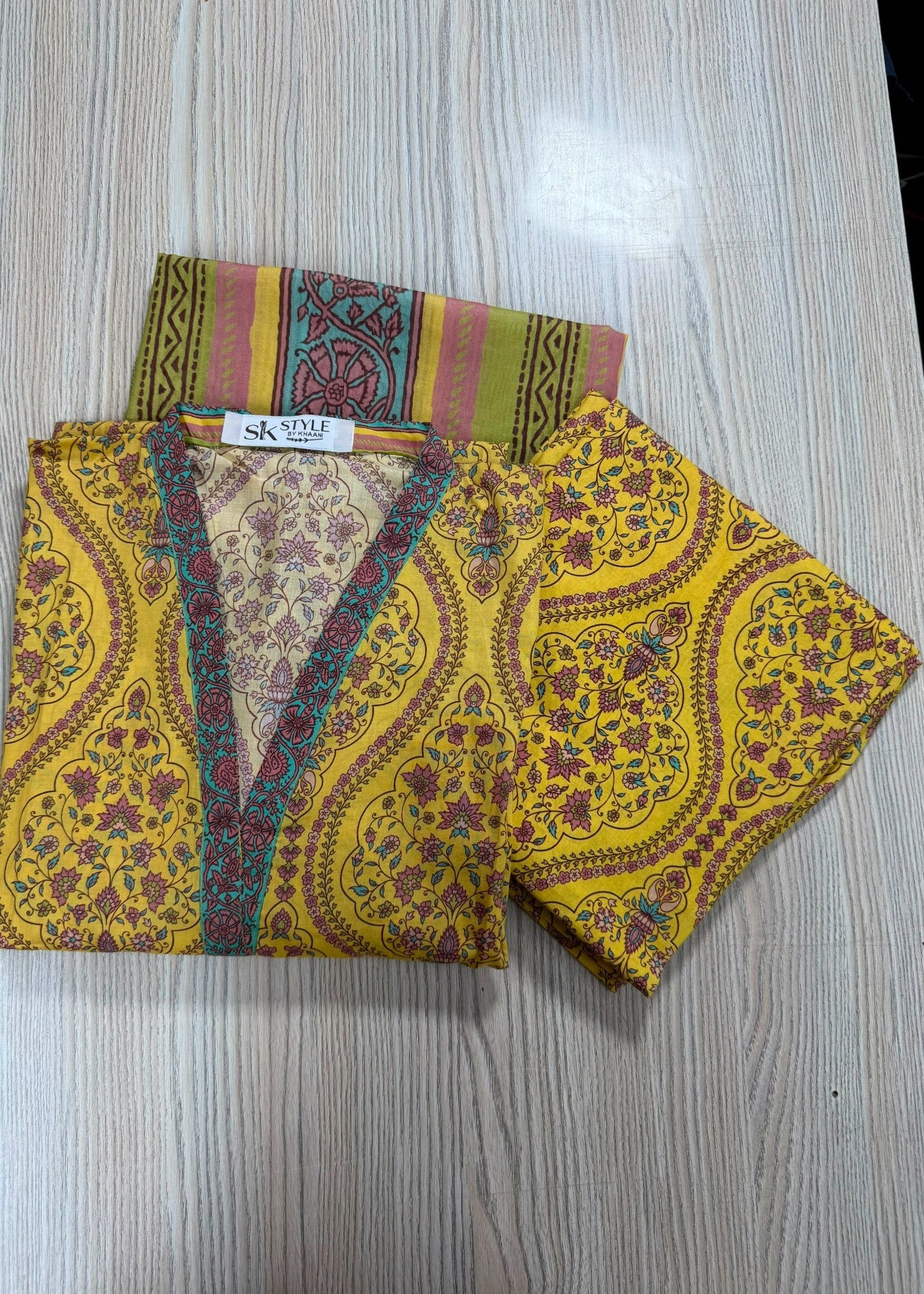 lawn Kurta Set in Mustard, lemon