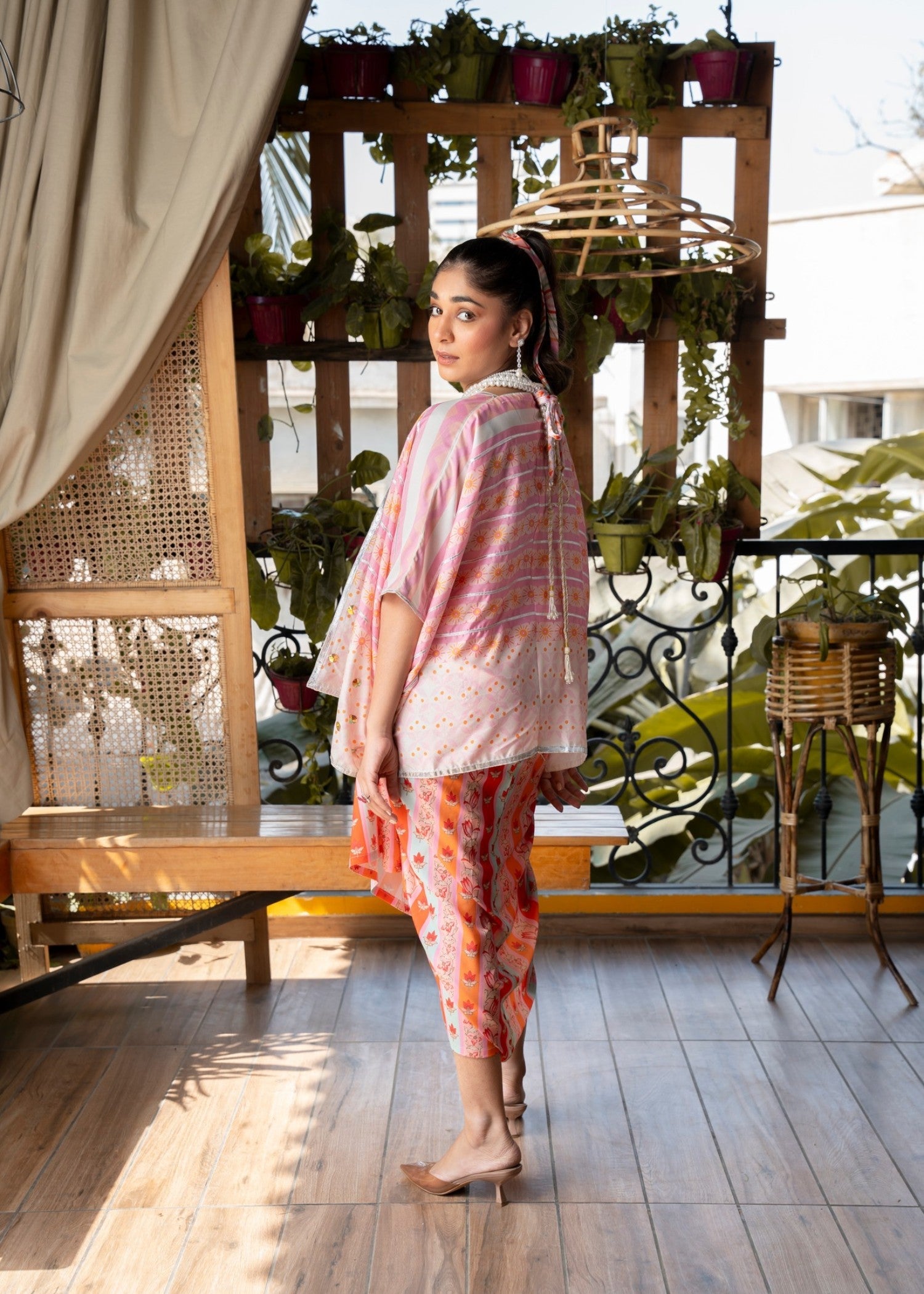 crepe georgette Skirt in Multi
