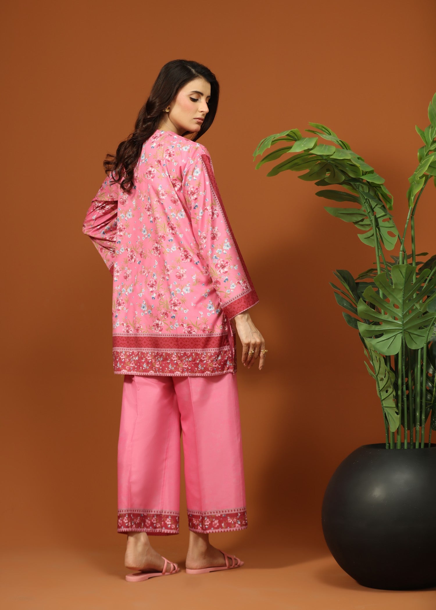 crepe silk Co Ord Sets in Bubblegum pink