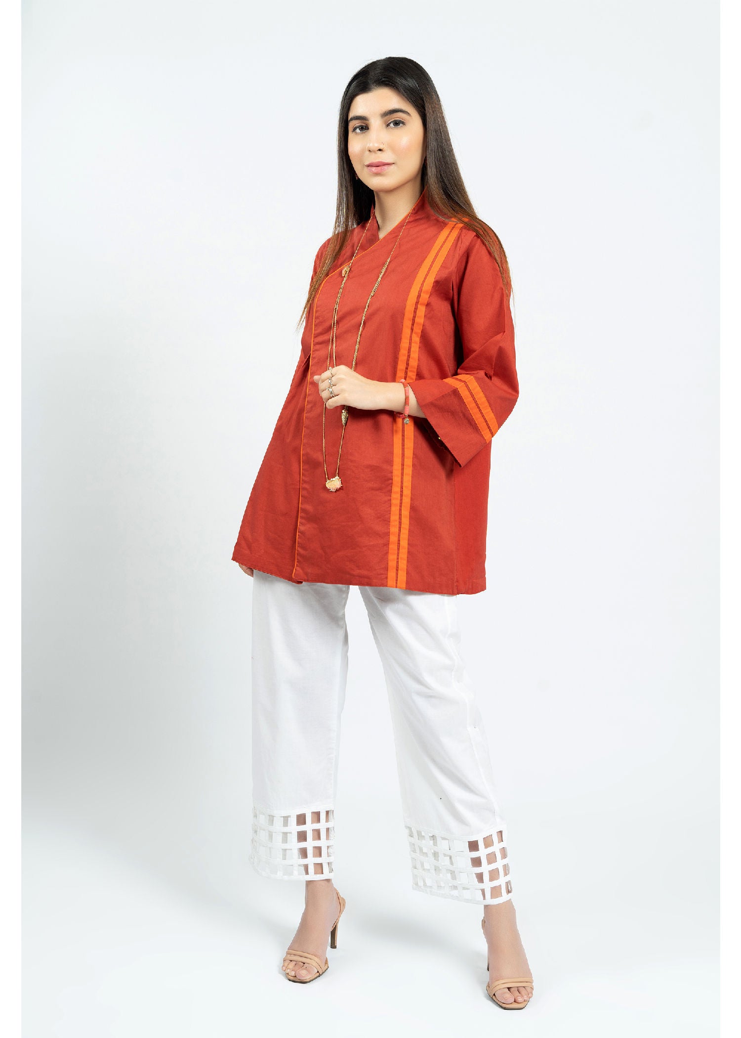 cotton Tunic in Pumpkin orange