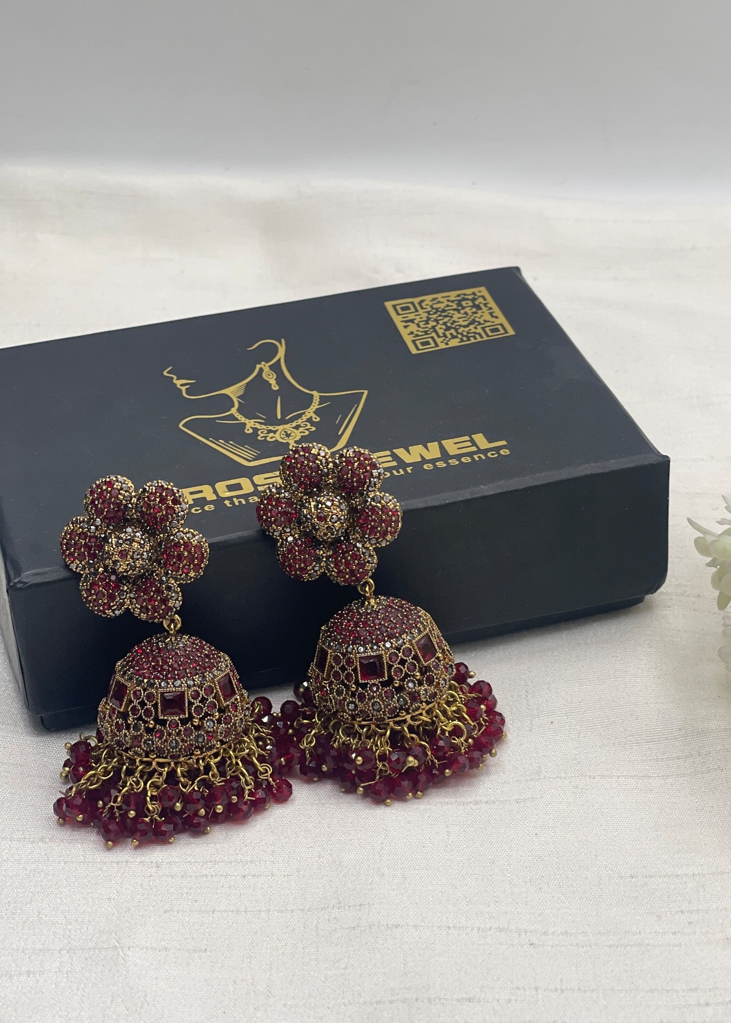 Earrings in Red Color by - Trendy Women Earrings GIG0254