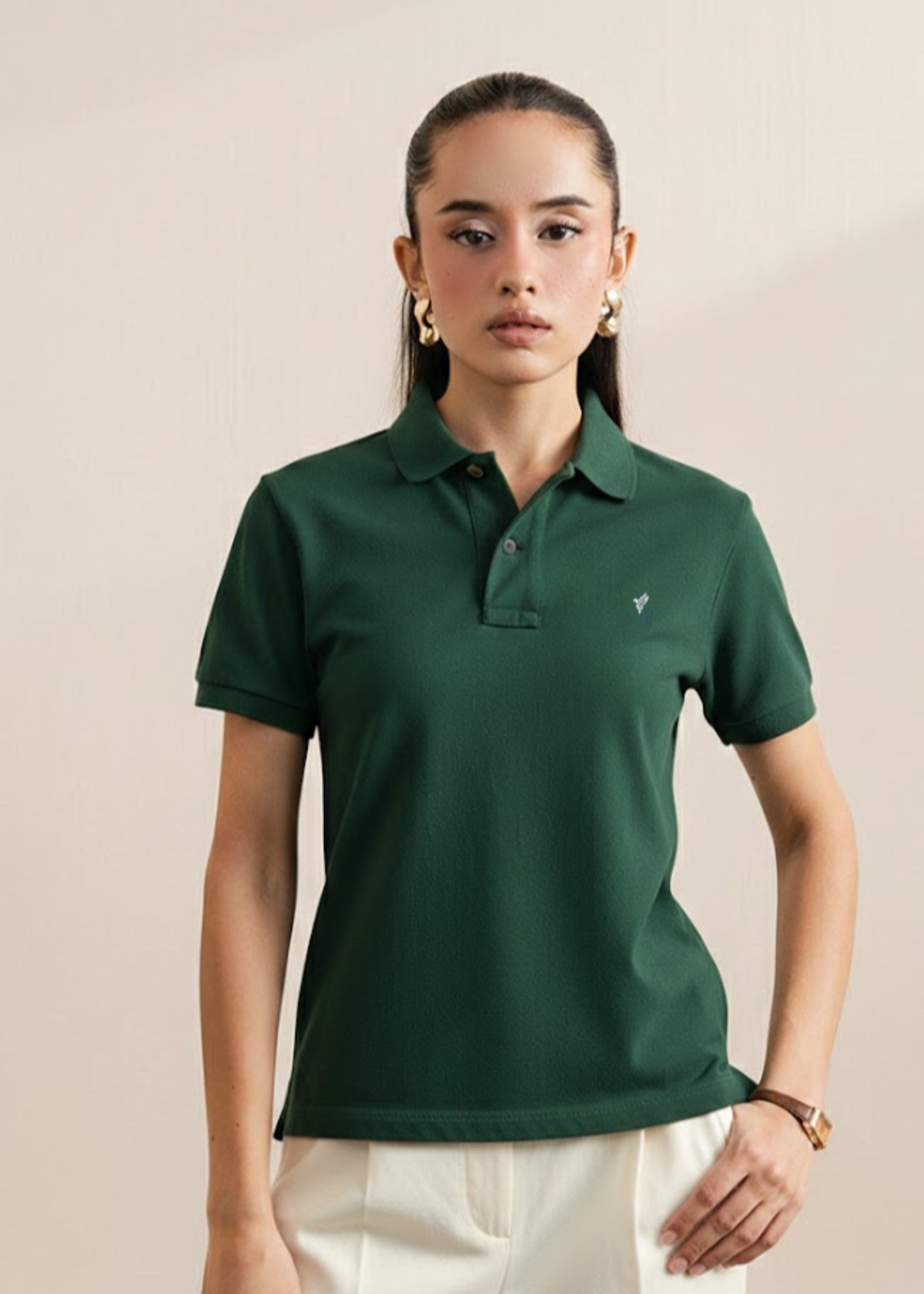 cotton Polo Shirt in Green