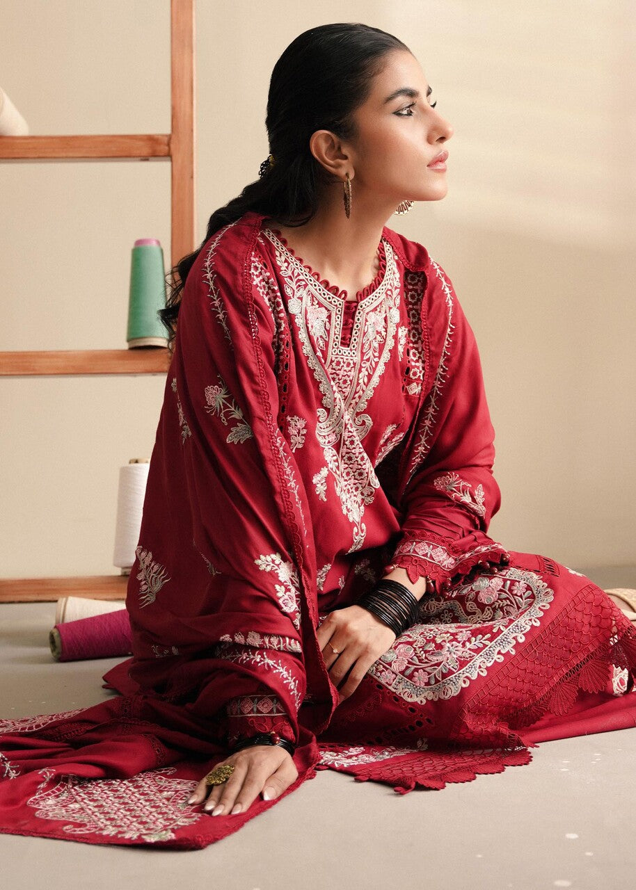 linen Unstitched in Maroon