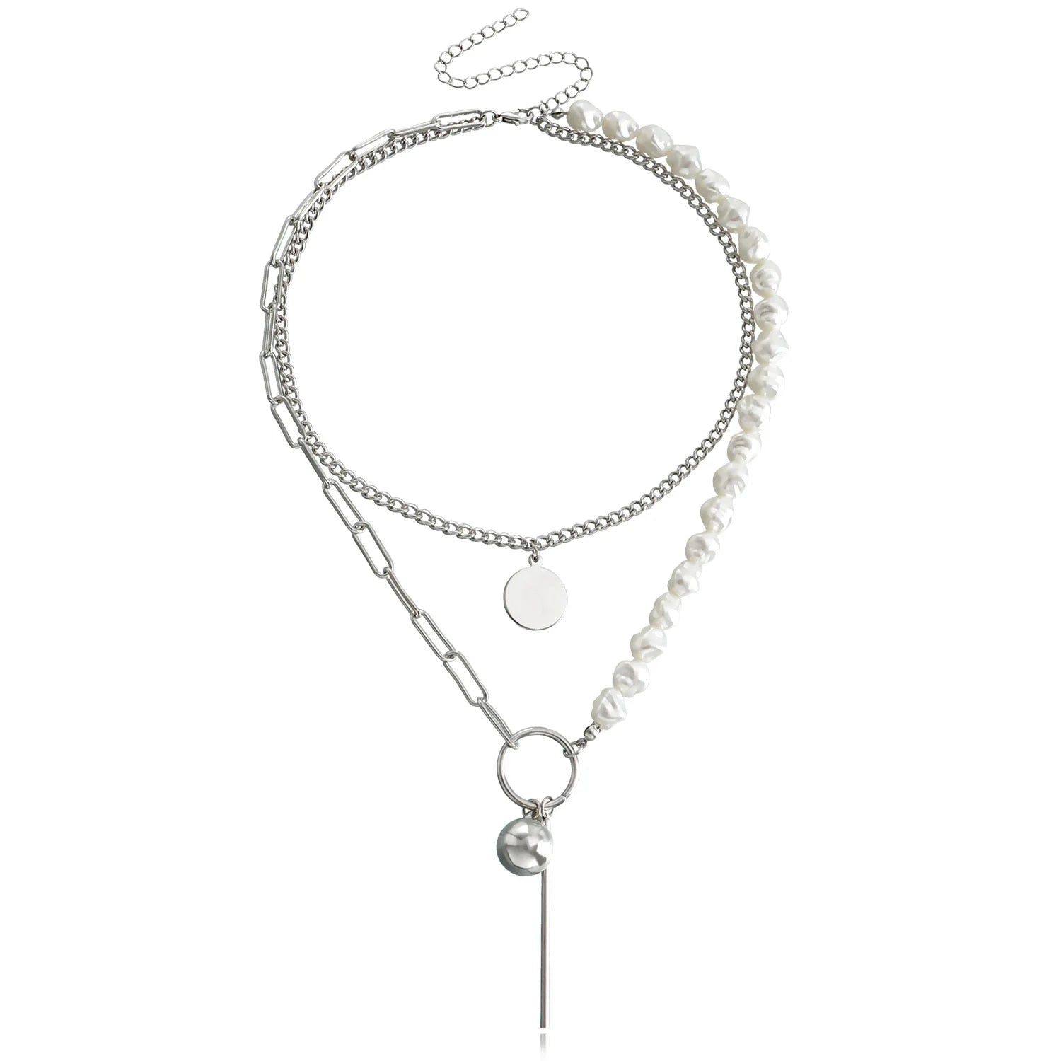 Trendy Cross Heart Pendant Necklace for Women – Elegant Sweater Accessory