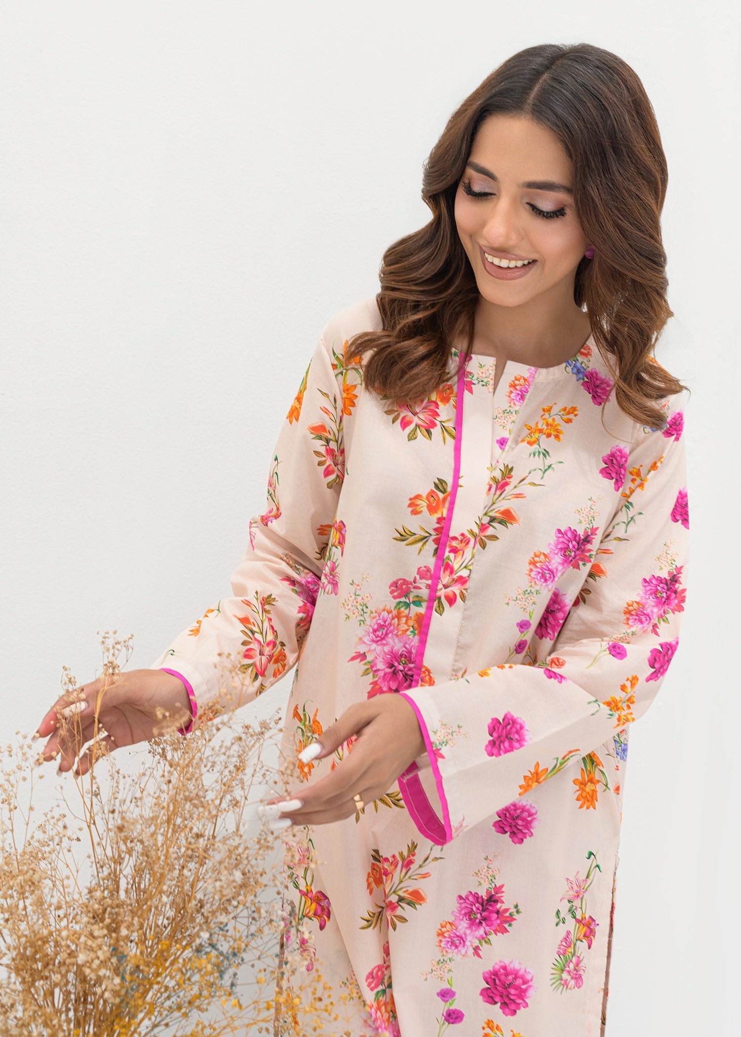 cambric Co Ord Sets in Pastel pink