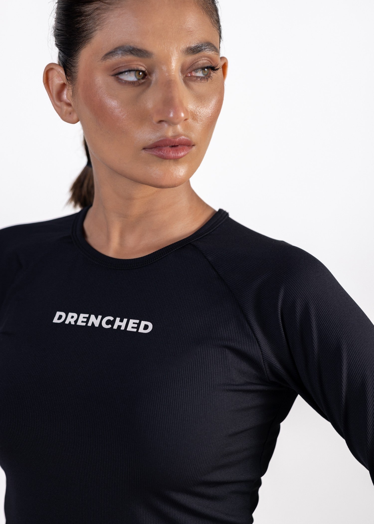 polyester nylon T Shirt in Black