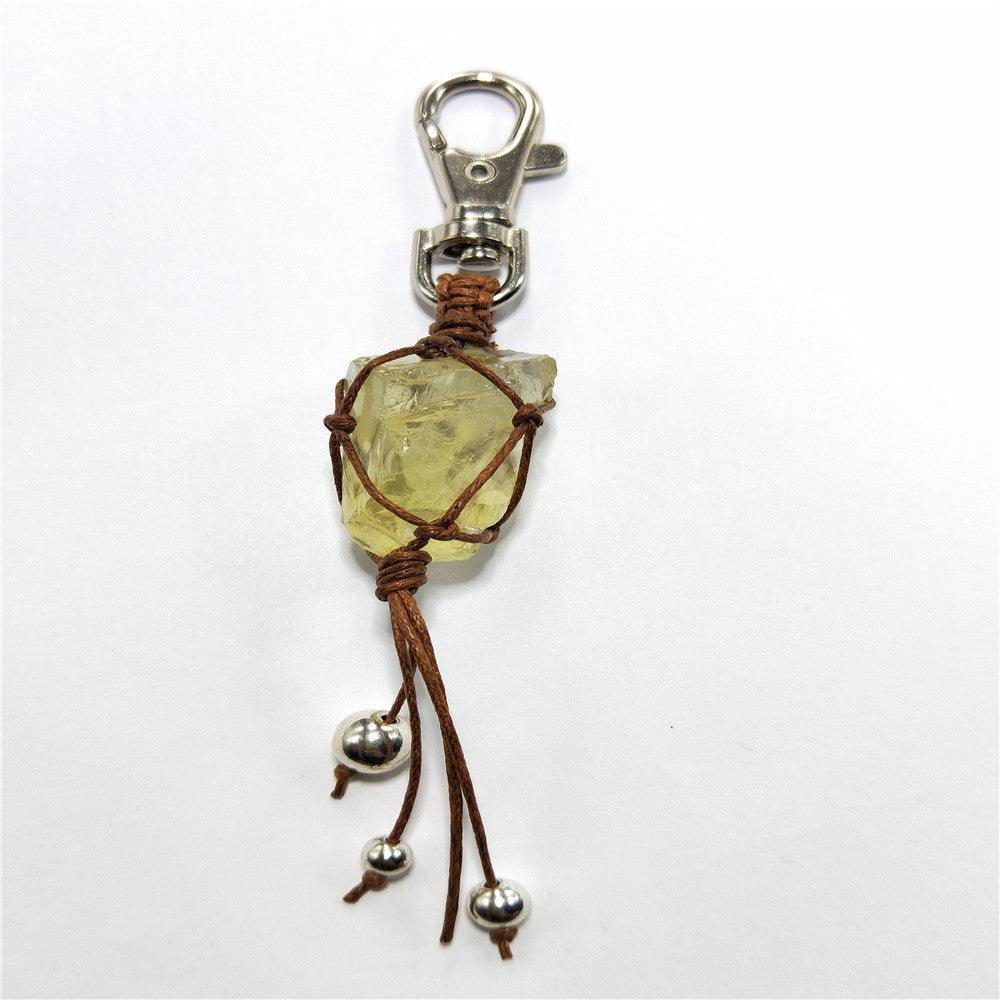 Natural Crystal Rough Stone Keychain