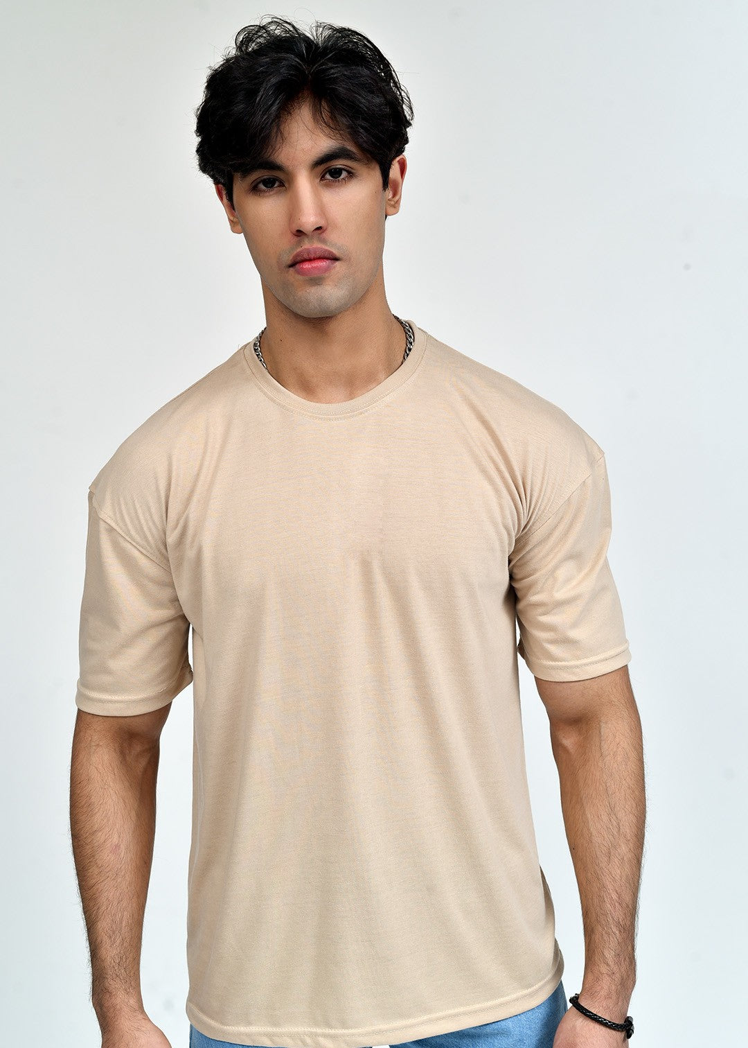 cotton T Shirt in Sand brown
