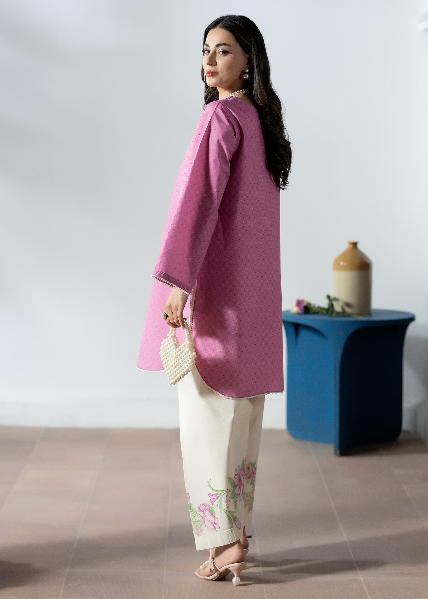 silk grip Kurta Set in Pink