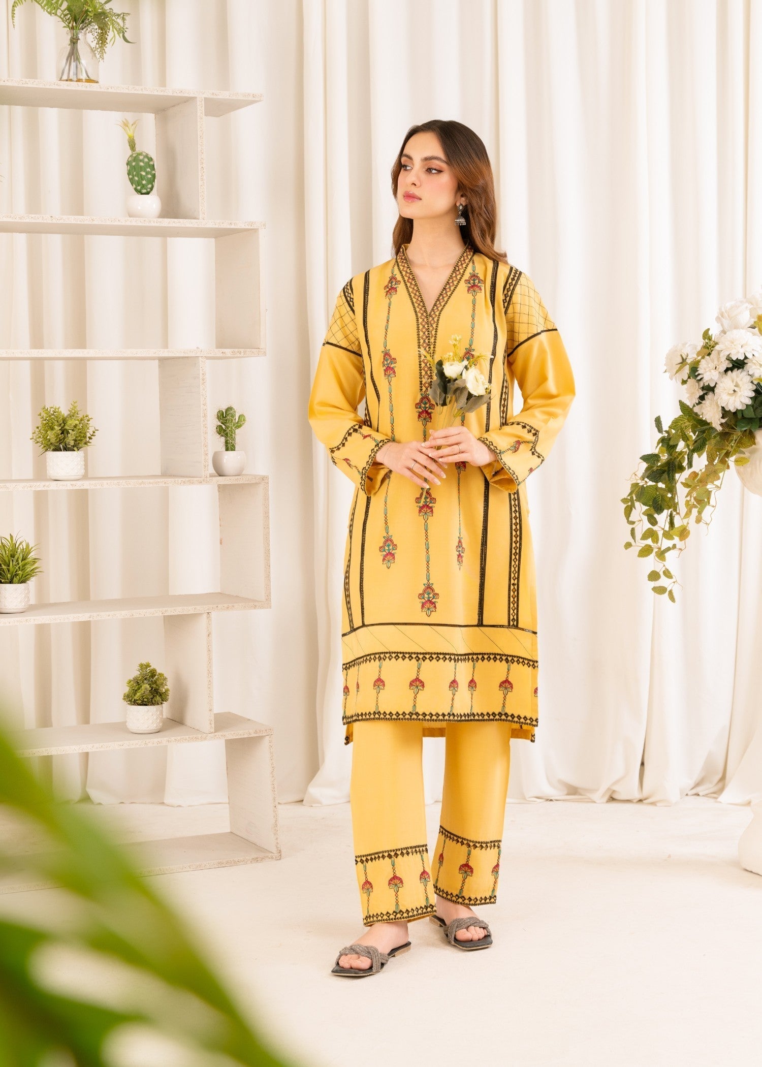 cotton viscose Co Ord Sets in Yellow