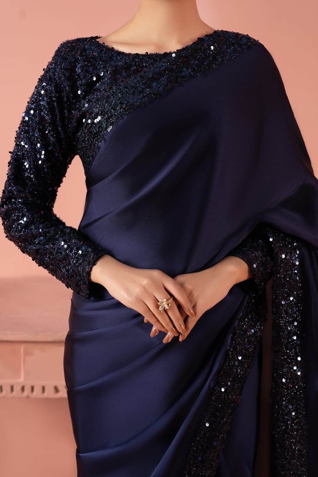 moonlight Saree in Navy blue