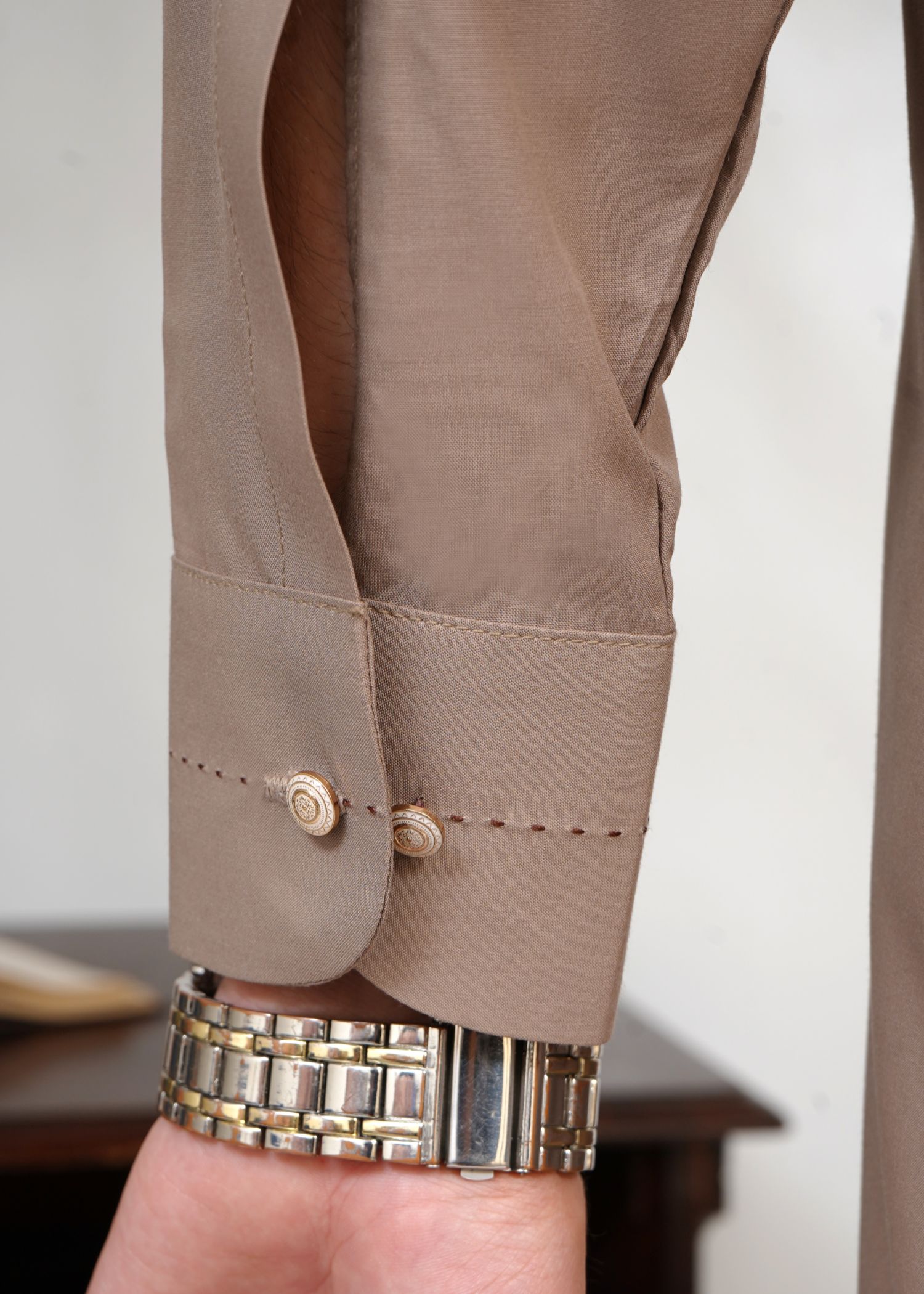 wash & wear Shalwar Kameez in Tan brown by Kafoor Clothing