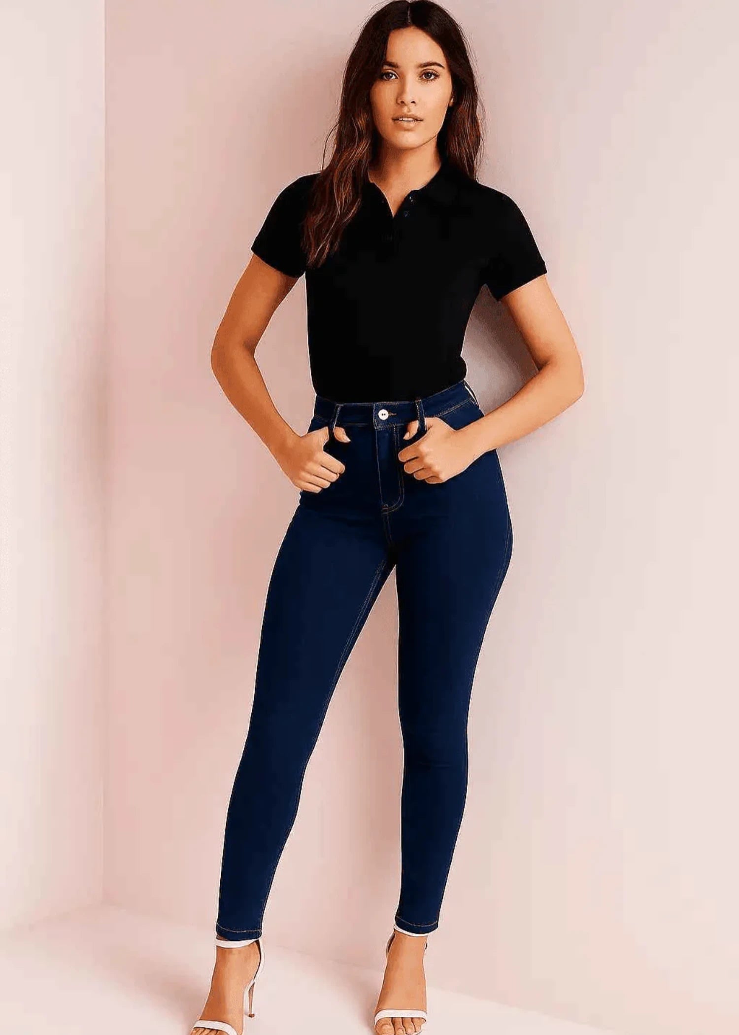cotton Jeans in Dark blue