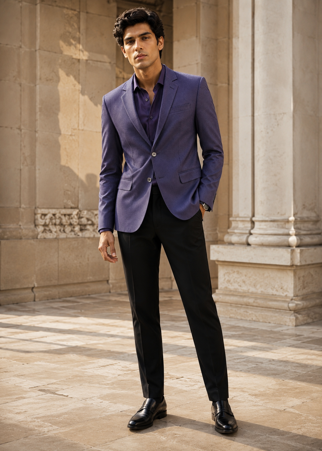 tropical Blazer in Indigo