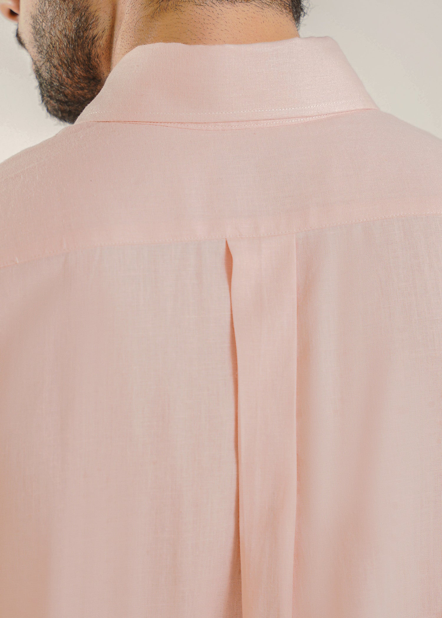linen Casual Shirt in Tea rose pink