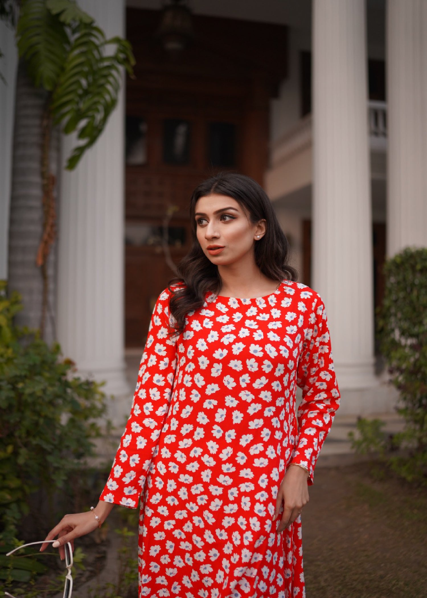 chiffon Dress in Red