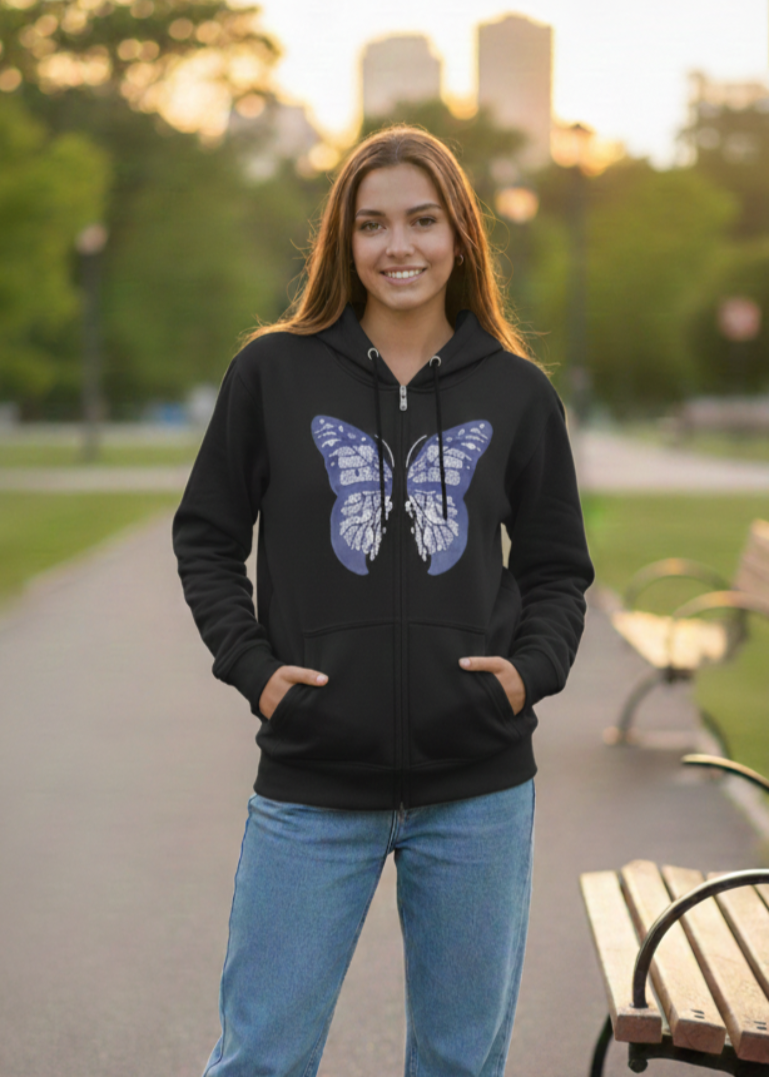 cotton Hoodie in Black