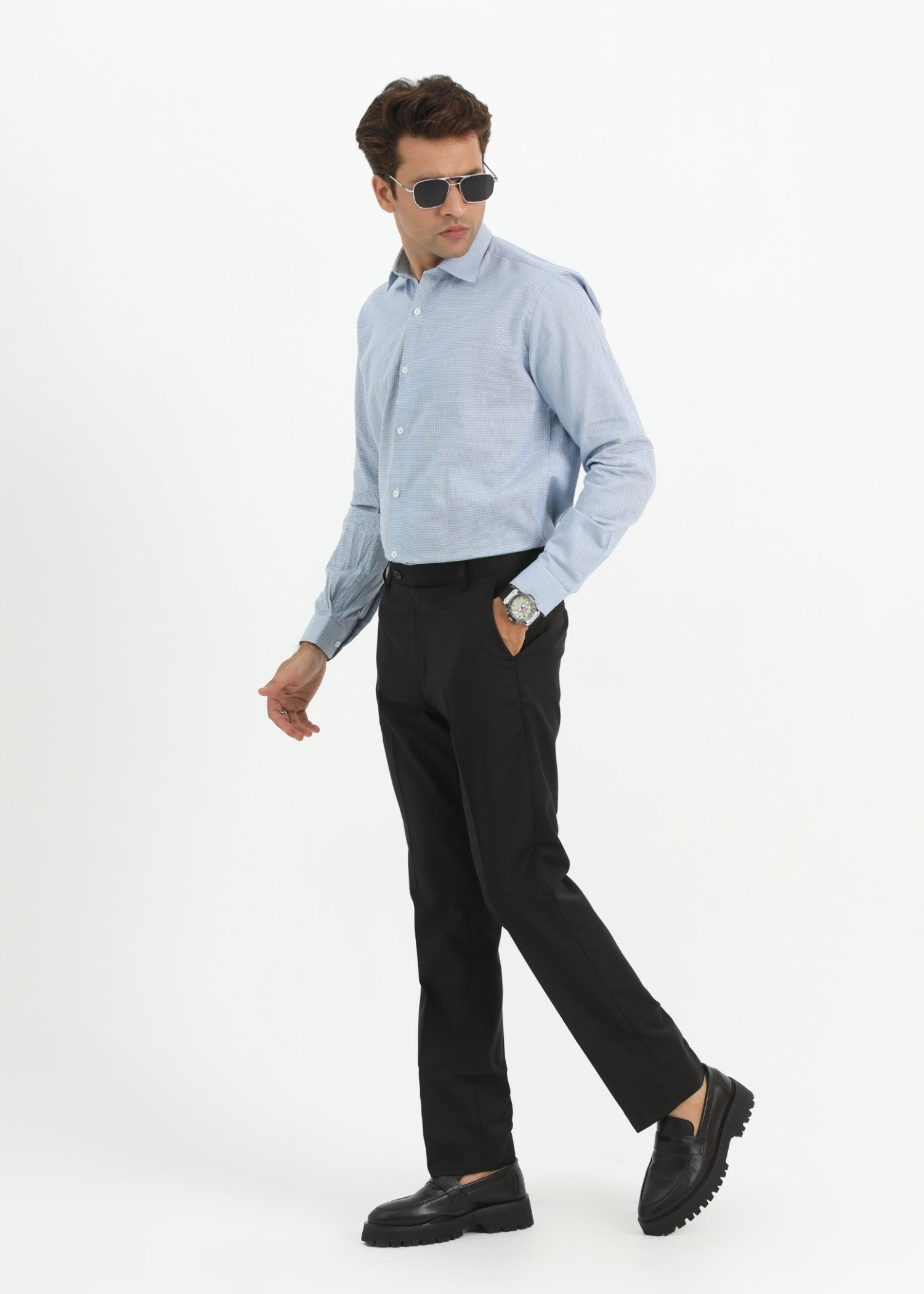 cotton Formal Shirt in Ice blue